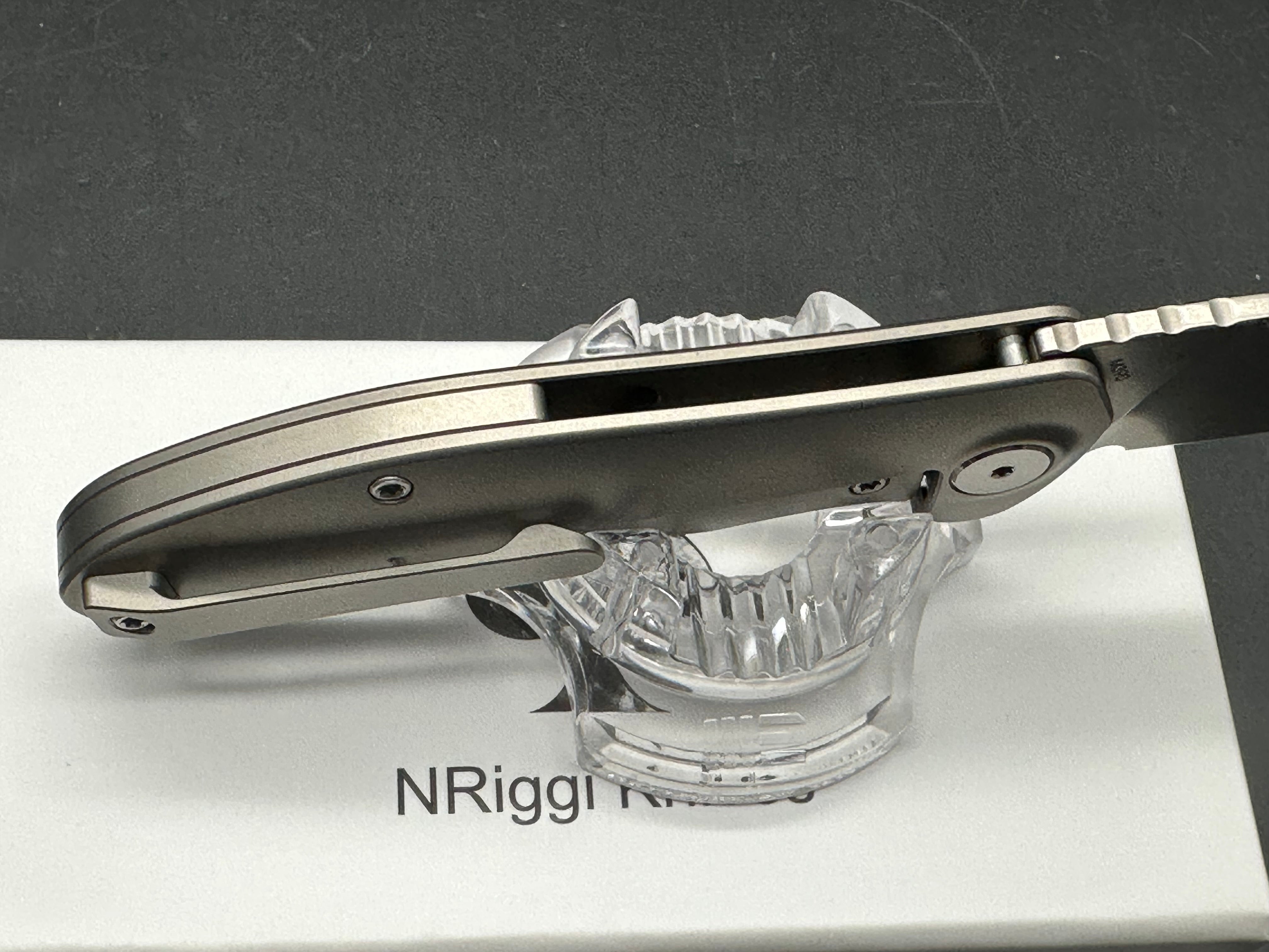 NRiggi Knives "JERSEY" Titanium Scales w/CPM 20CV stonewash blade