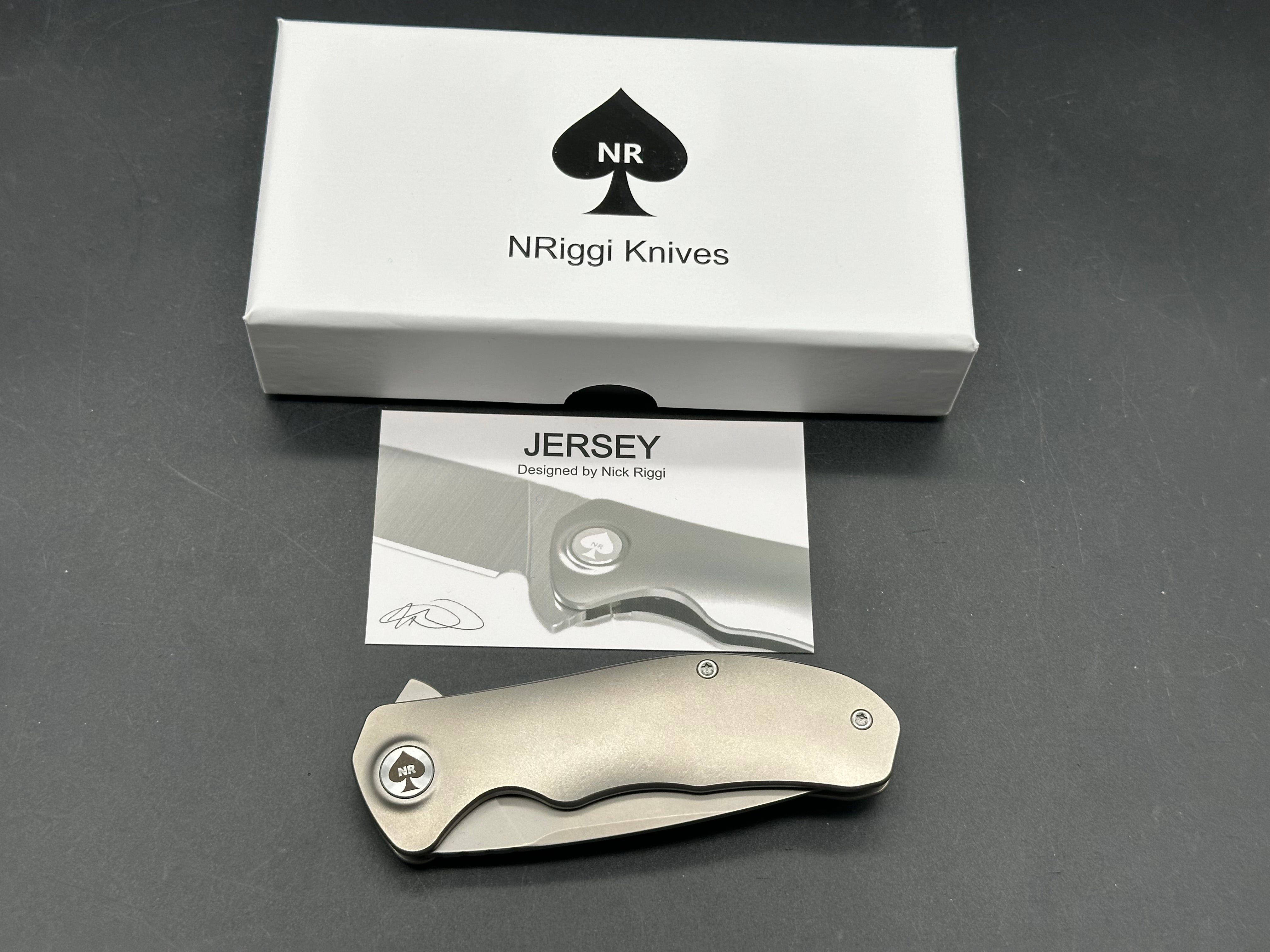 NRiggi Knives "JERSEY" Titanium handle w/M390 bead blast blade