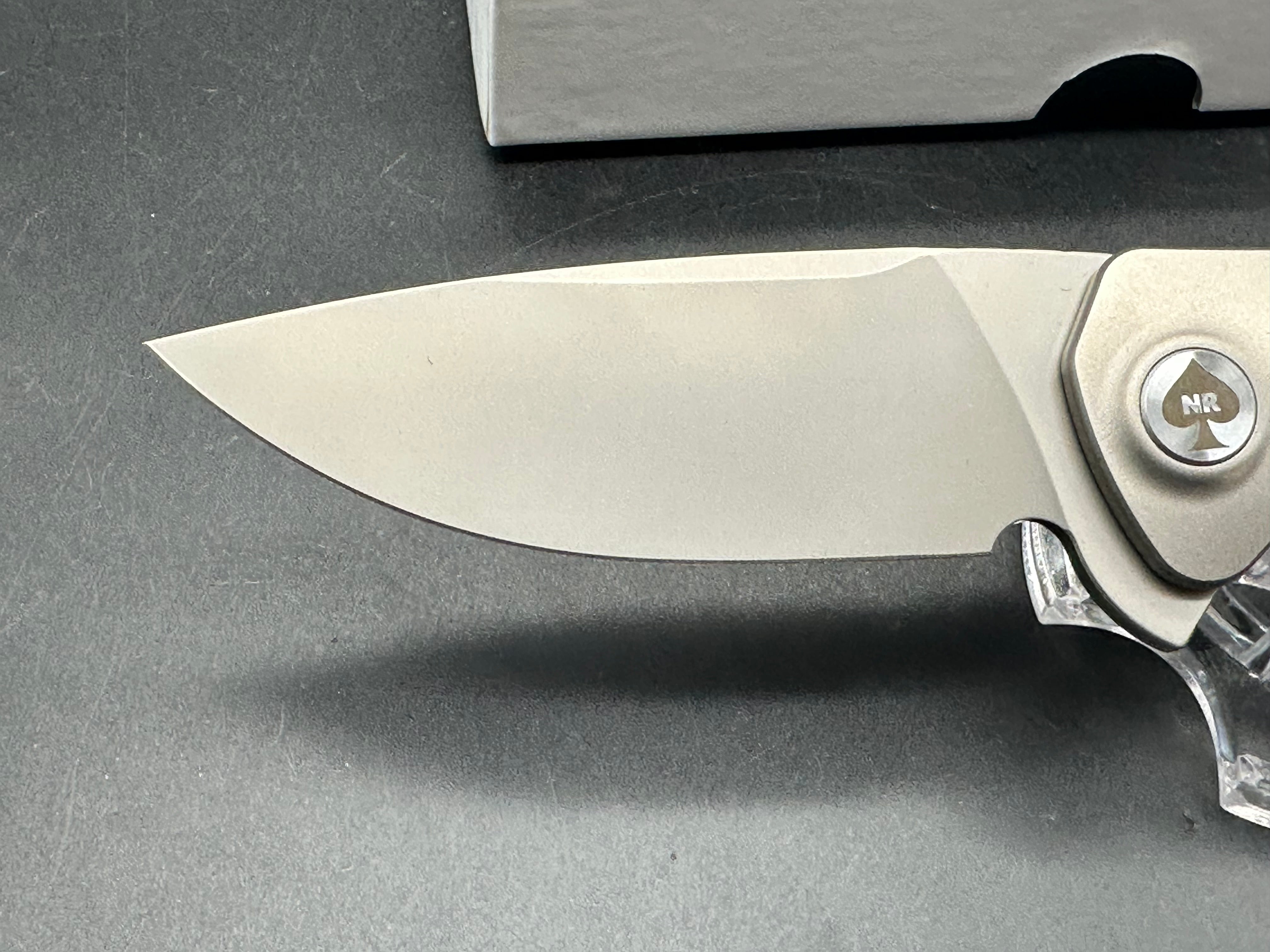 NRiggi Knives "JERSEY" Titanium Scales w/CPM 20CV bead blast blade