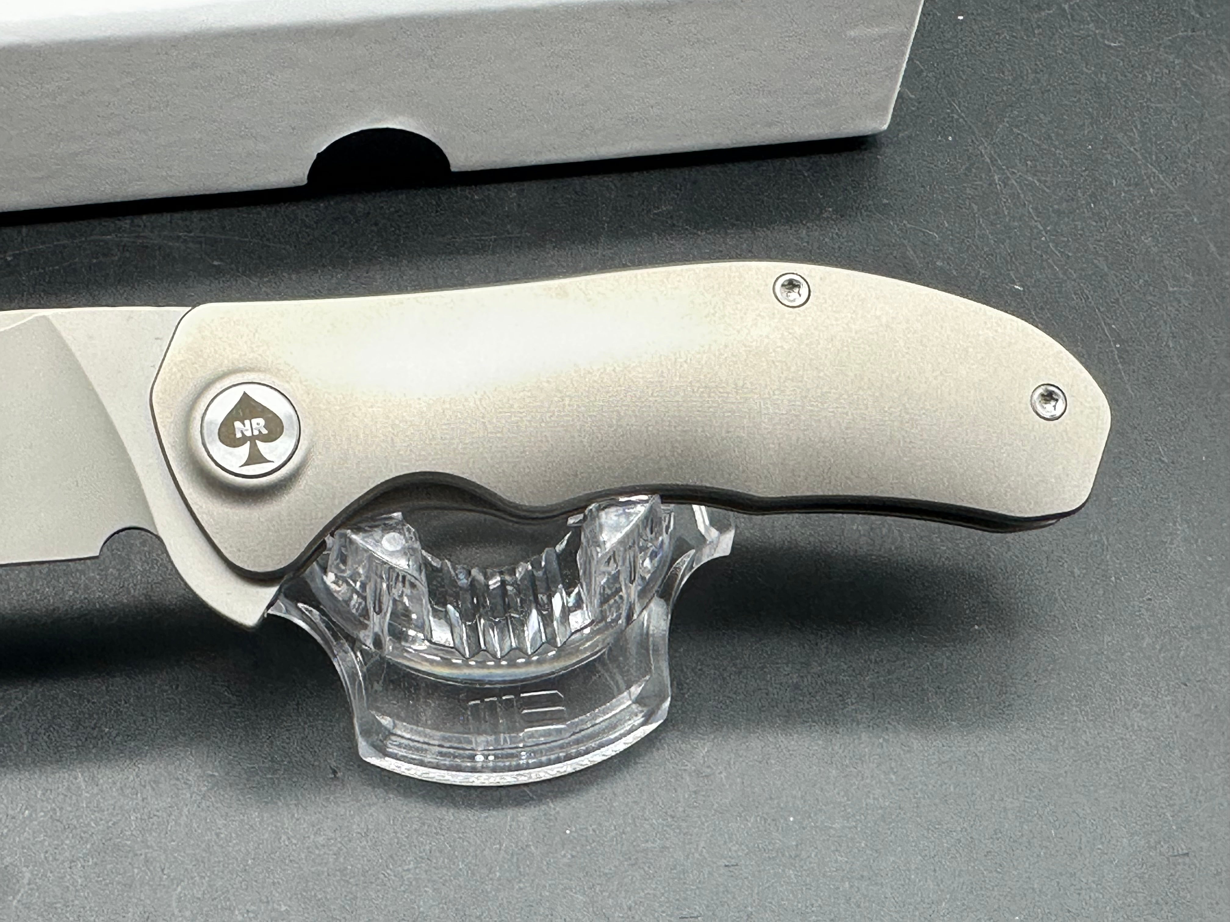 NRiggi Knives "JERSEY" Titanium Scales w/CPM 20CV bead blast blade