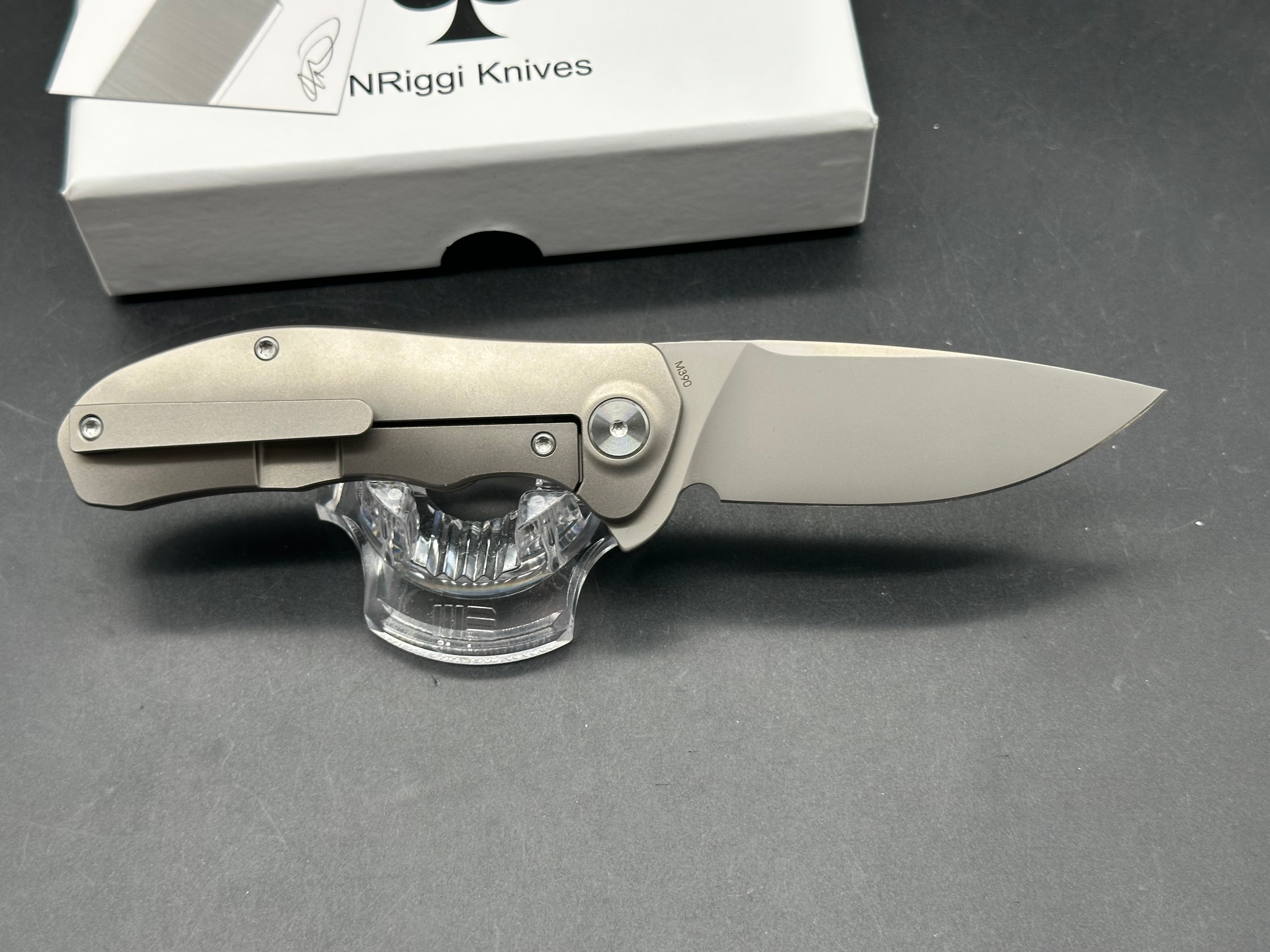 NRiggi Knives "JERSEY" Titanium handle w/M390 bead blast blade