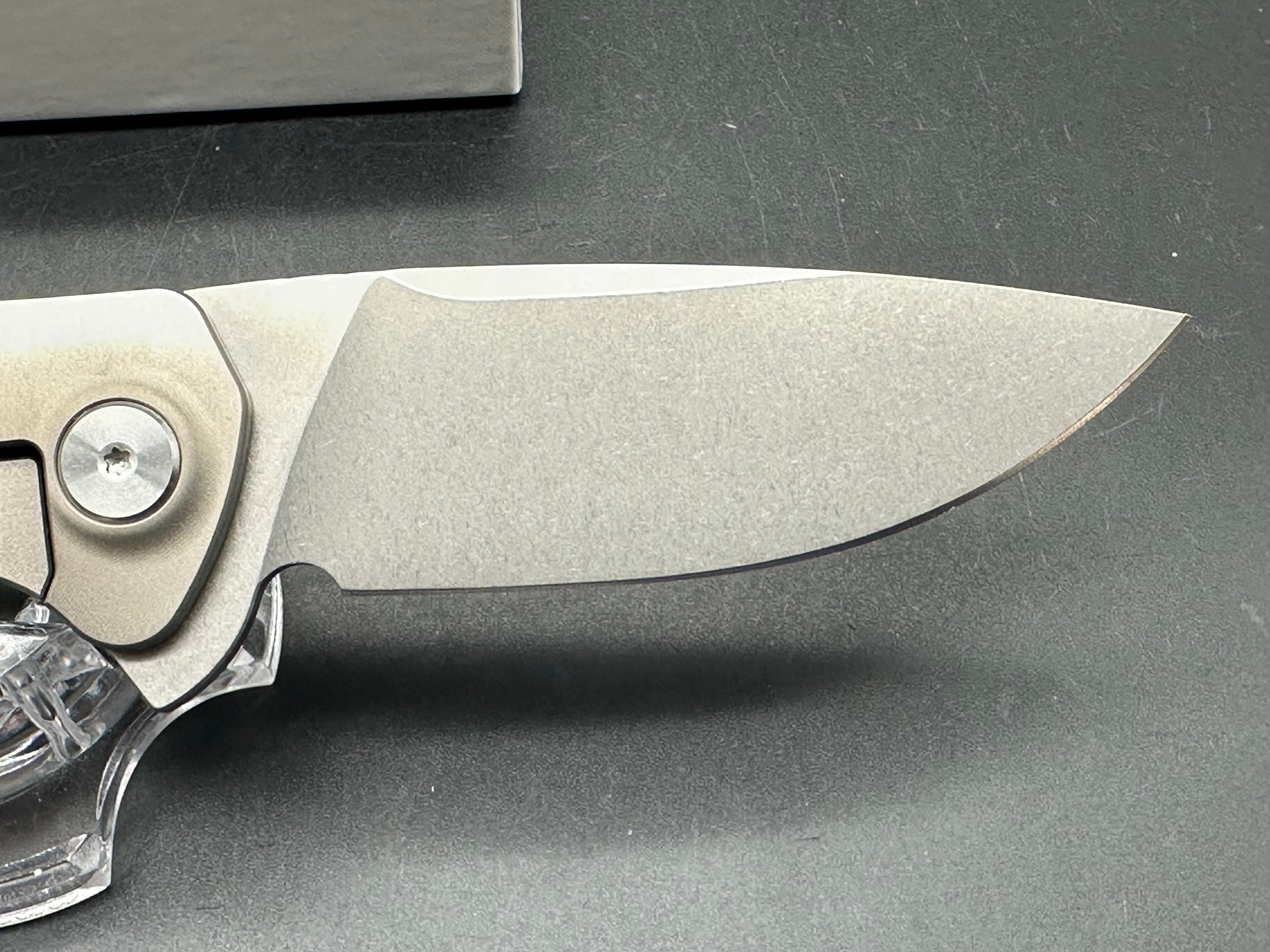 NRiggi Knives "JERSEY" Laser Engraved Wave Titanium Scales w/CPM 20CV bead blast blade