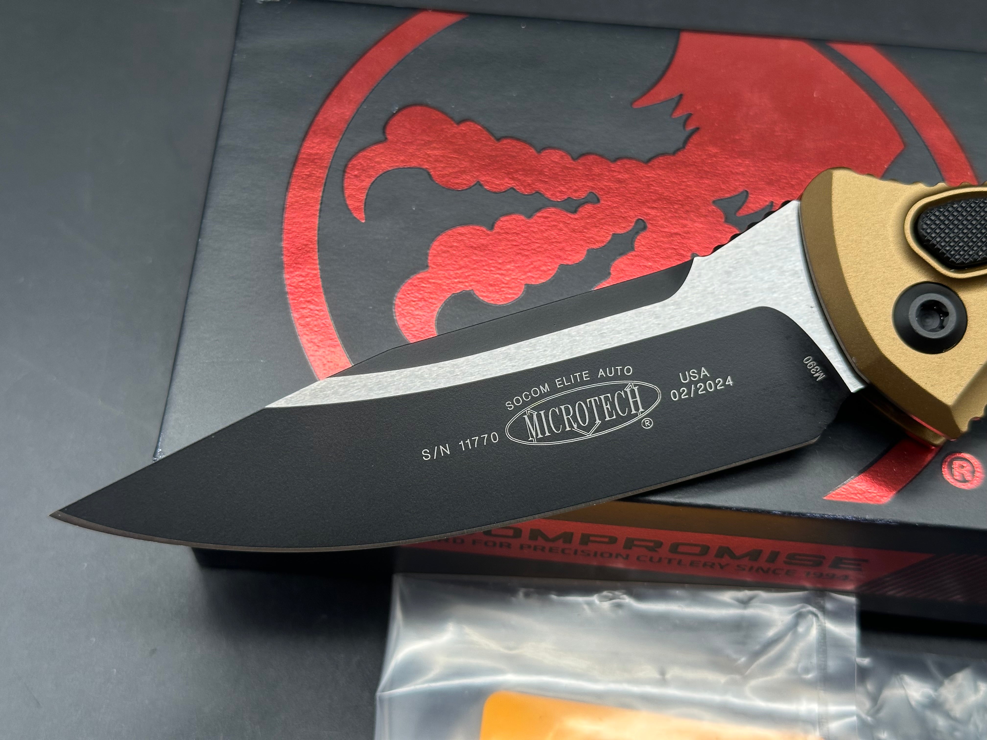 Microtech Socom Elite Automatic Knife Tan Aluminum
