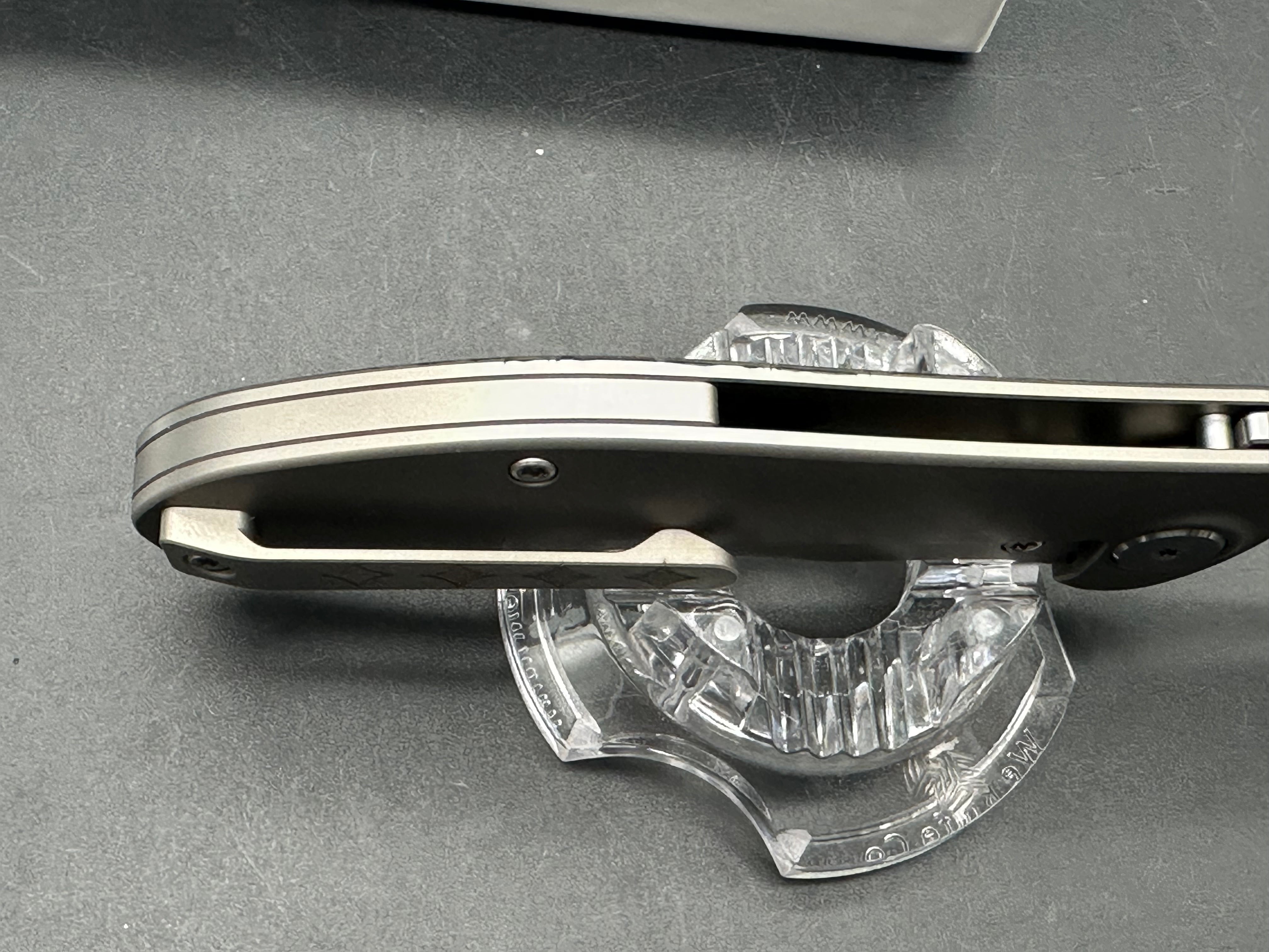 NRiggi Knives "JERSEY" Laser Engraved Titanium Scales w/CPM 20CV stonewash blade