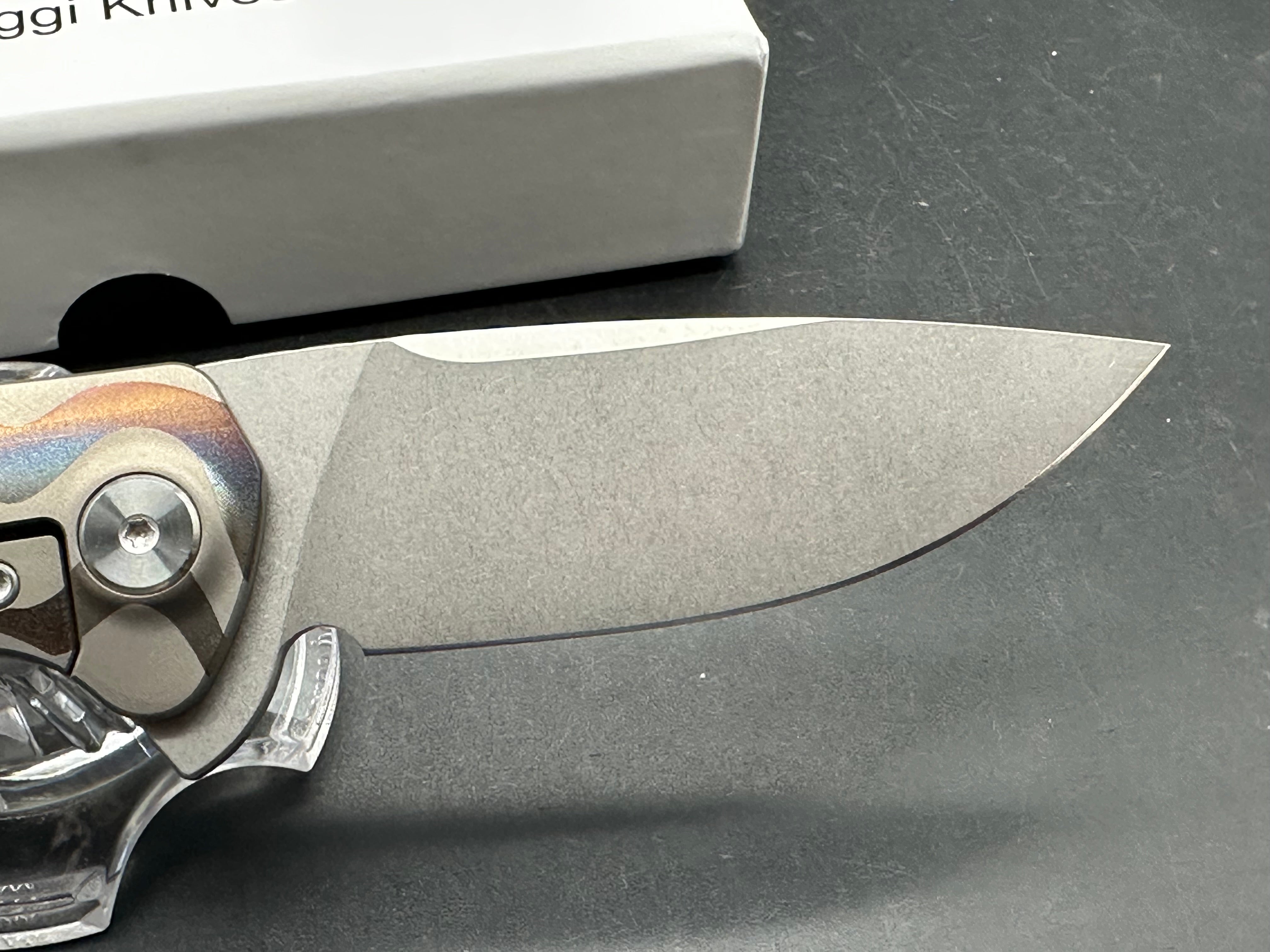 NRiggi Knives "JERSEY" Laser Engraved Titanium Scales w/CPM 20CV stonewash blade