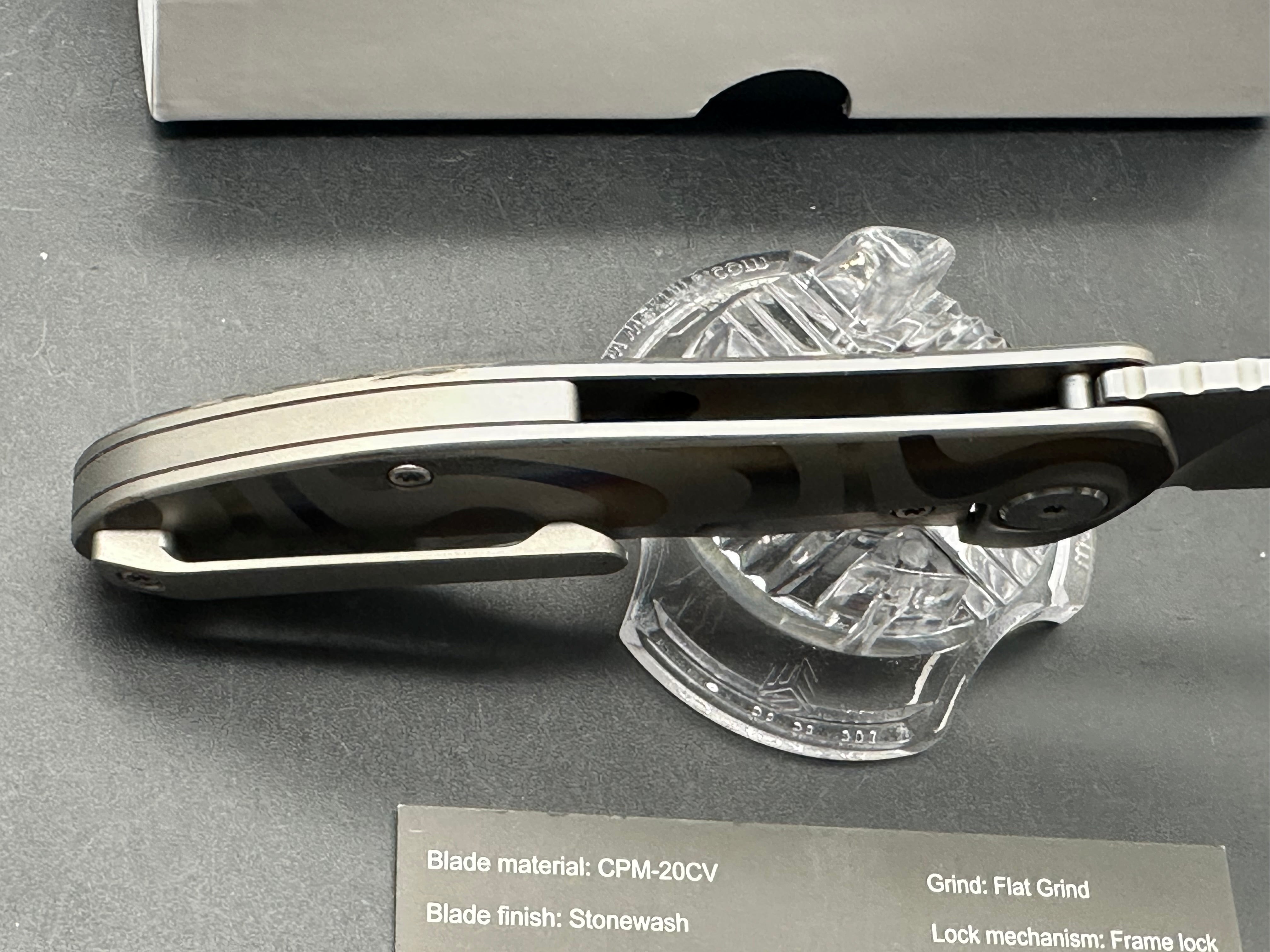 NRiggi Knives "JERSEY" Laser Engraved Titanium Scales w/CPM 20CV stonewash blade