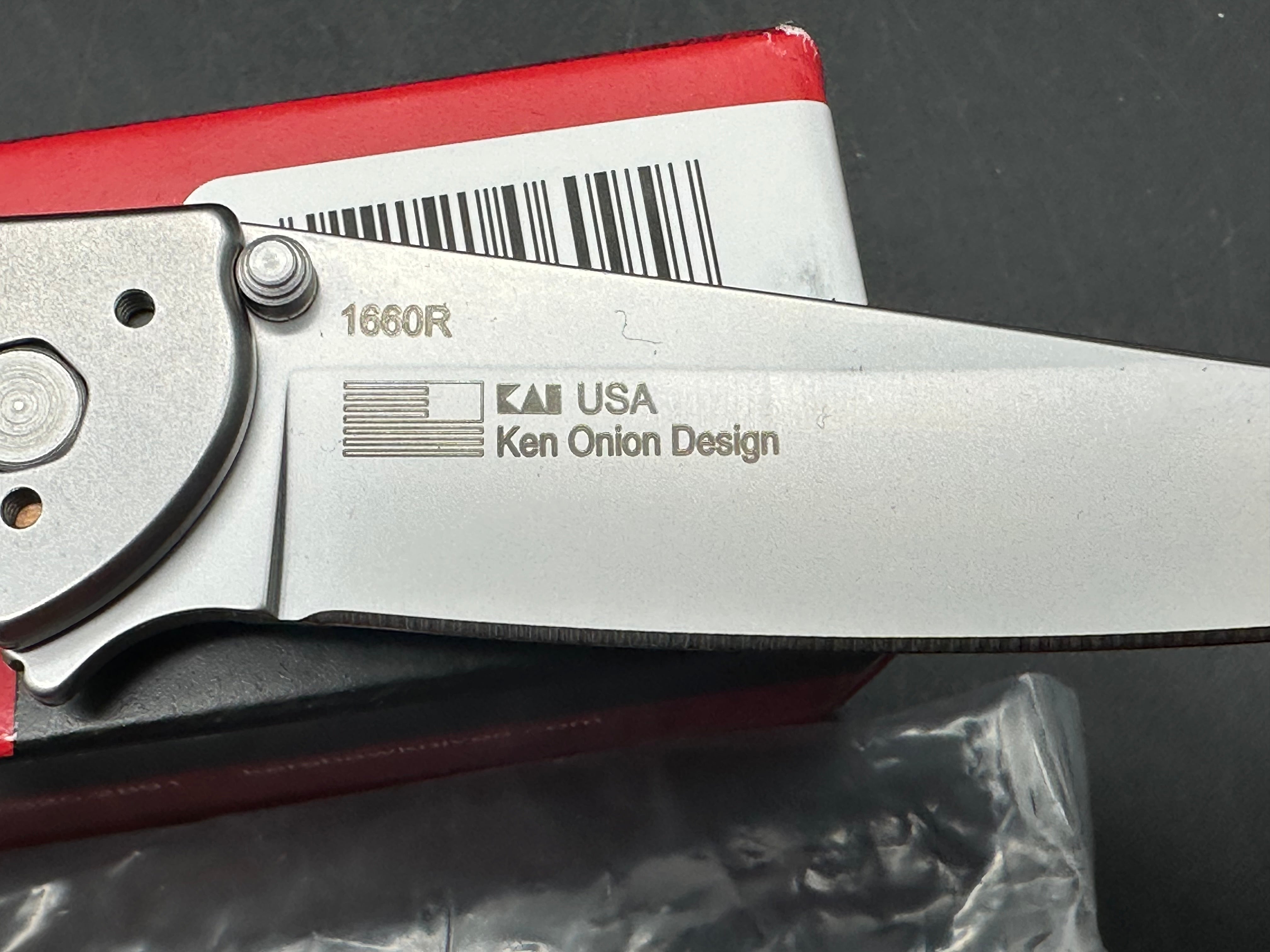 Kershaw Random Leek, 3" 14C28N Bead Blasted Reverse Tanto Blade with Bead Blasted 410 Stainless Steel Frame Lock Scales
