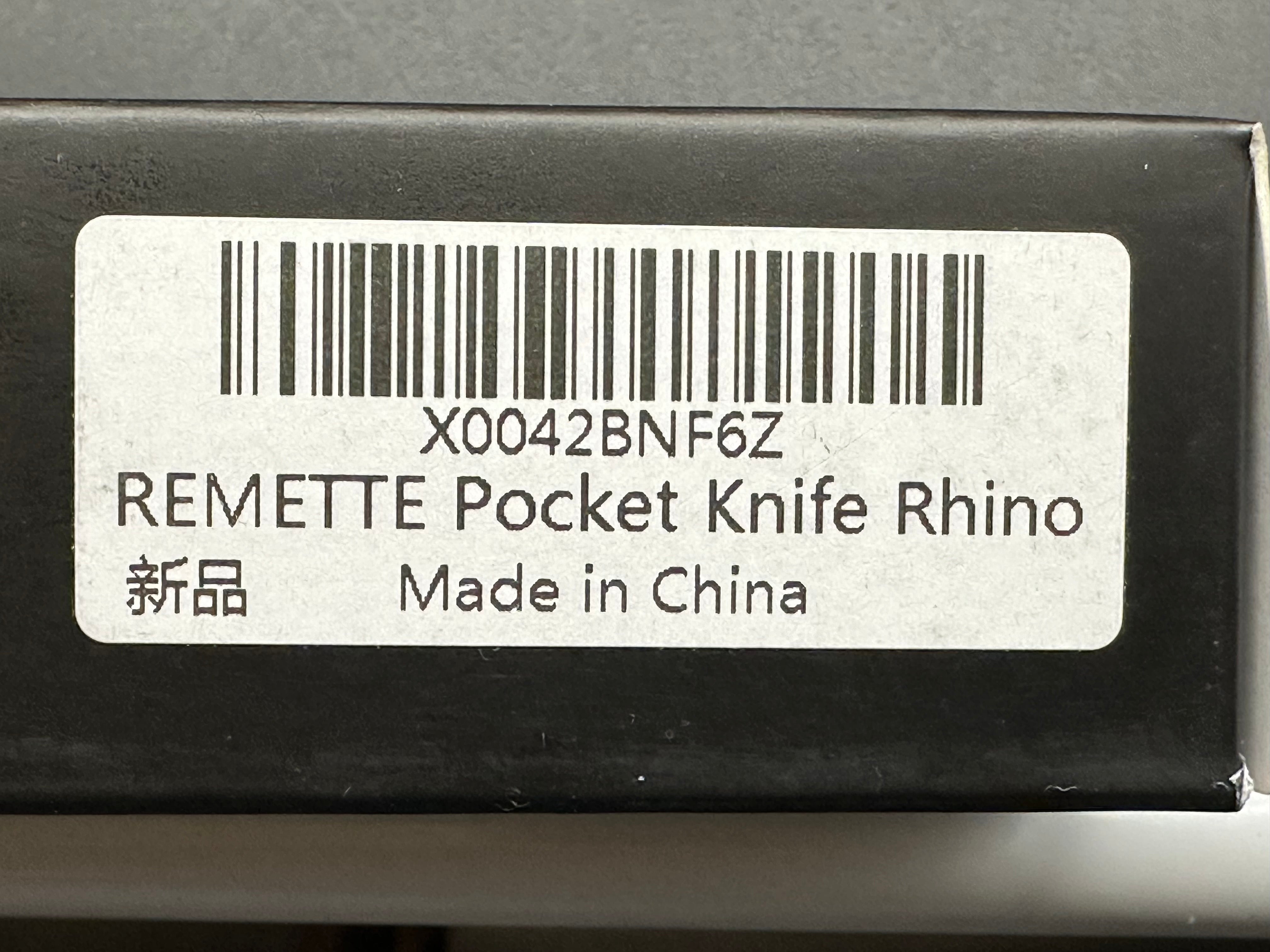 REMETTE Folding Pocket Knife Rhino, 3" D2 Steel Unique Blade Green G10 Handle EDC Knife