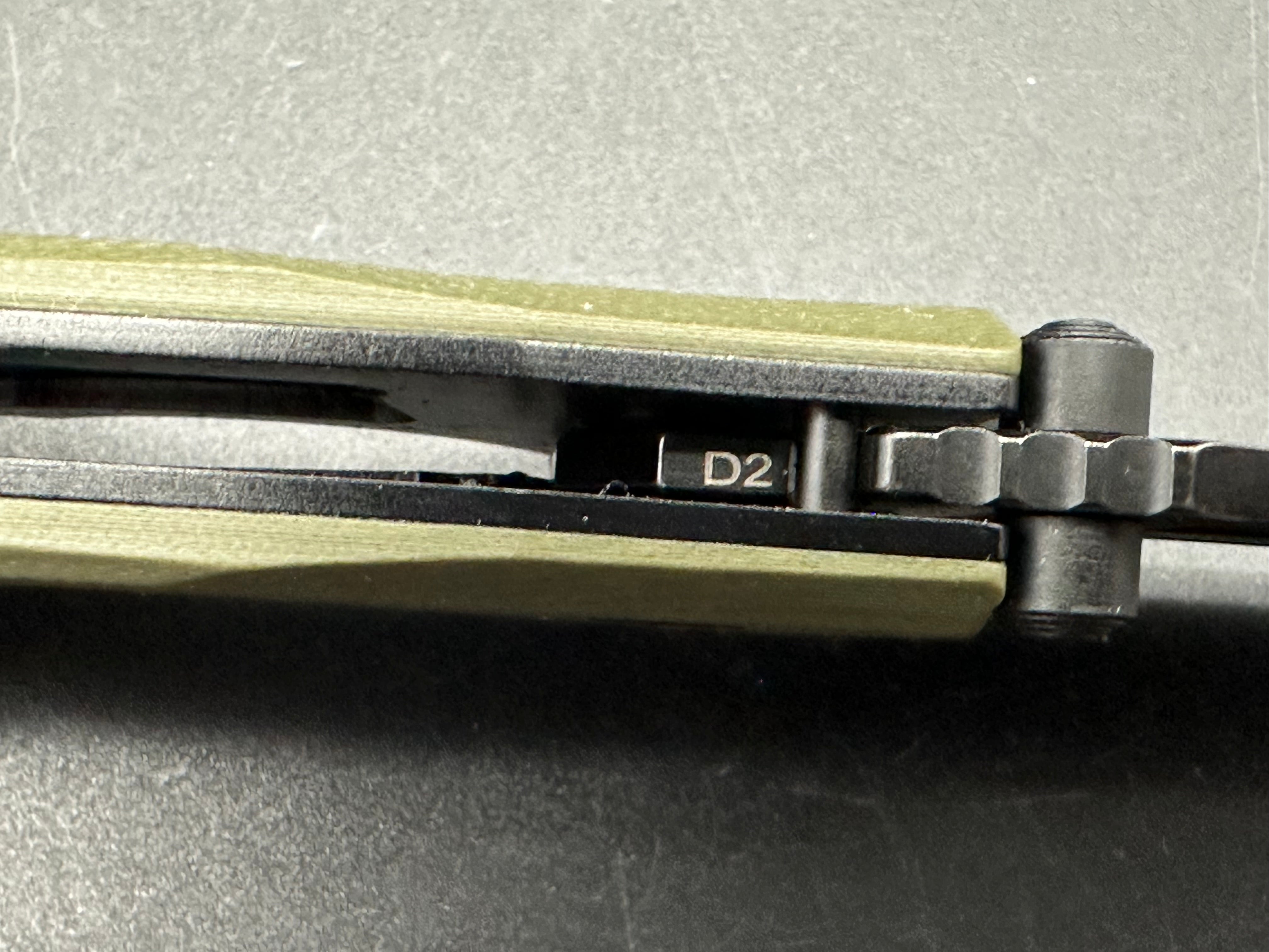 REMETTE Folding Pocket Knife Rhino, 3" D2 Steel Unique Blade Green G10 Handle EDC Knife