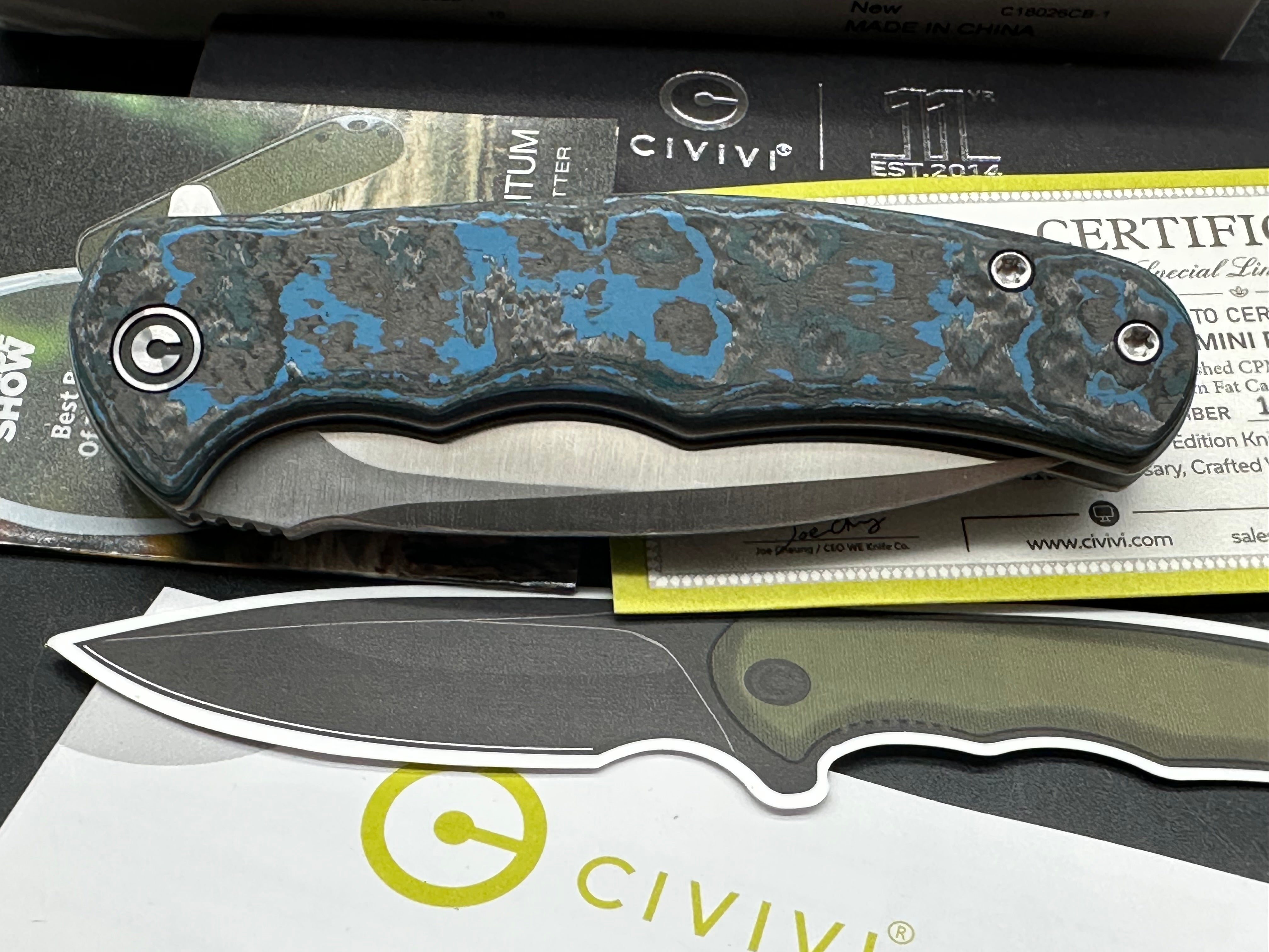 Civivi limited 11th Anniversary Edition S35V and blue fat carbon