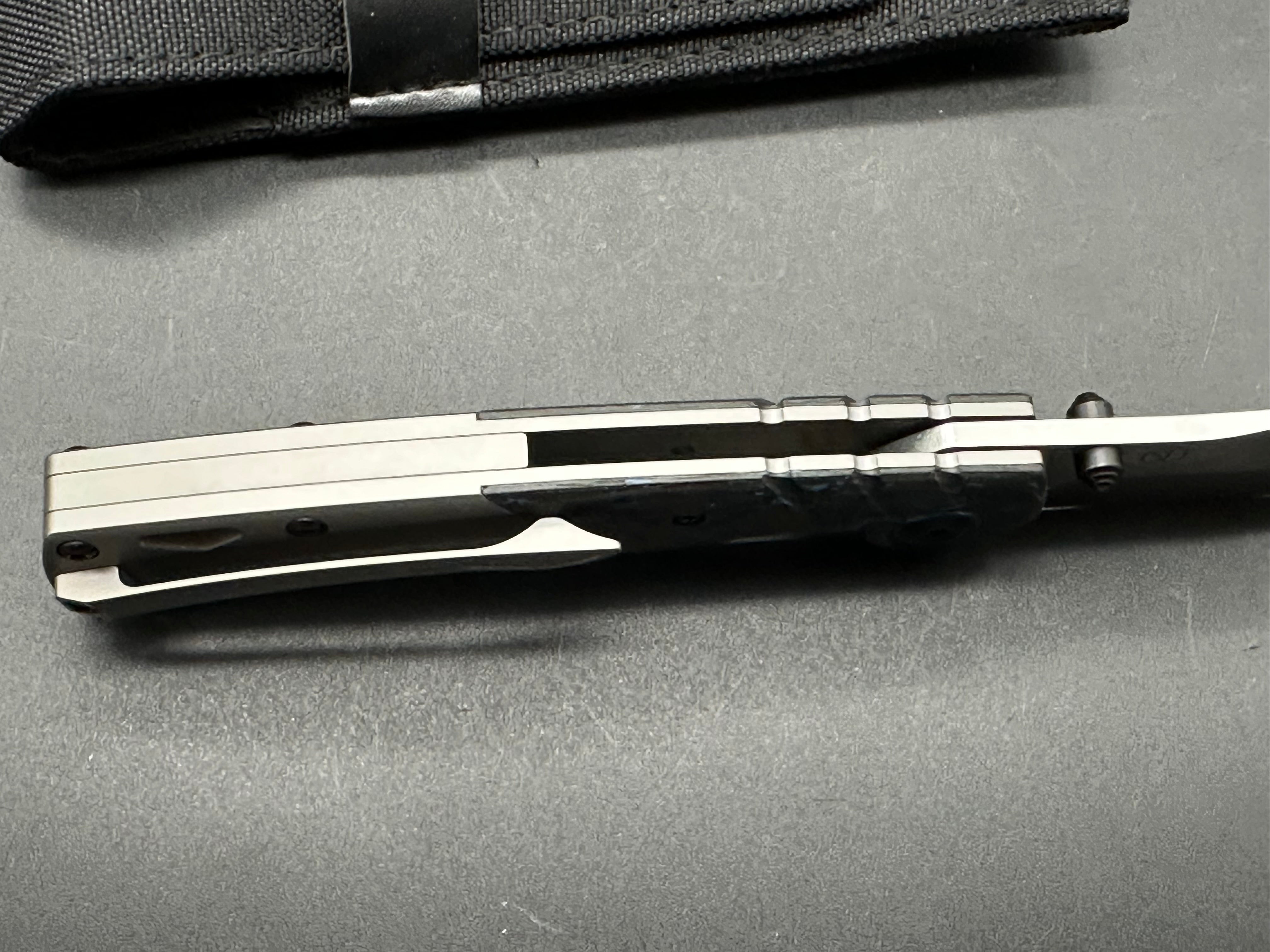 KANSEPT WEIM BLUE/BLACK CARBON FIBER/GRAY TITANIUM HANDLE S35VN SHEEPSFOOT