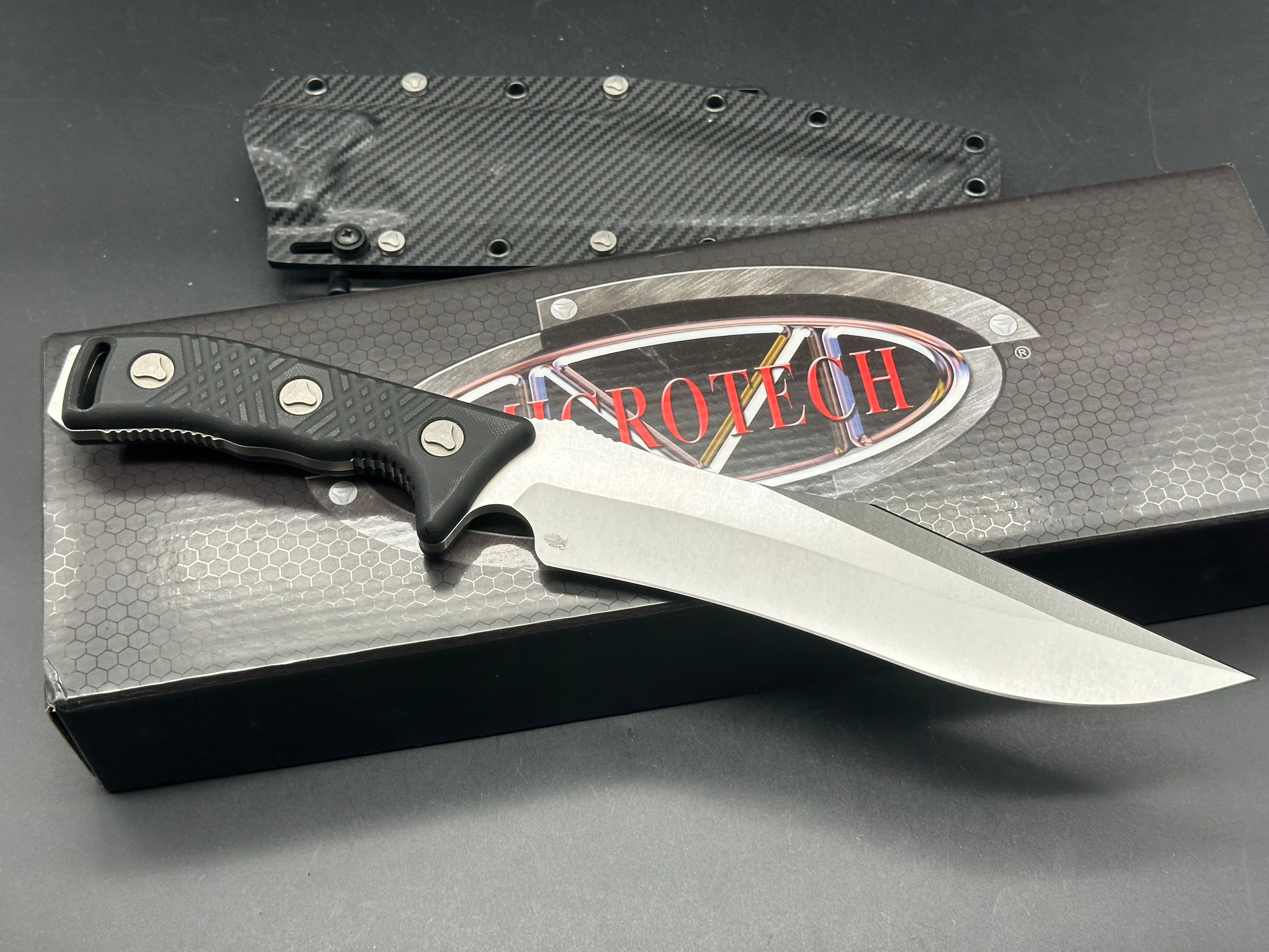 Microtech Arbiter Fixed Blade Knife Black G-10 (8.75" SW)