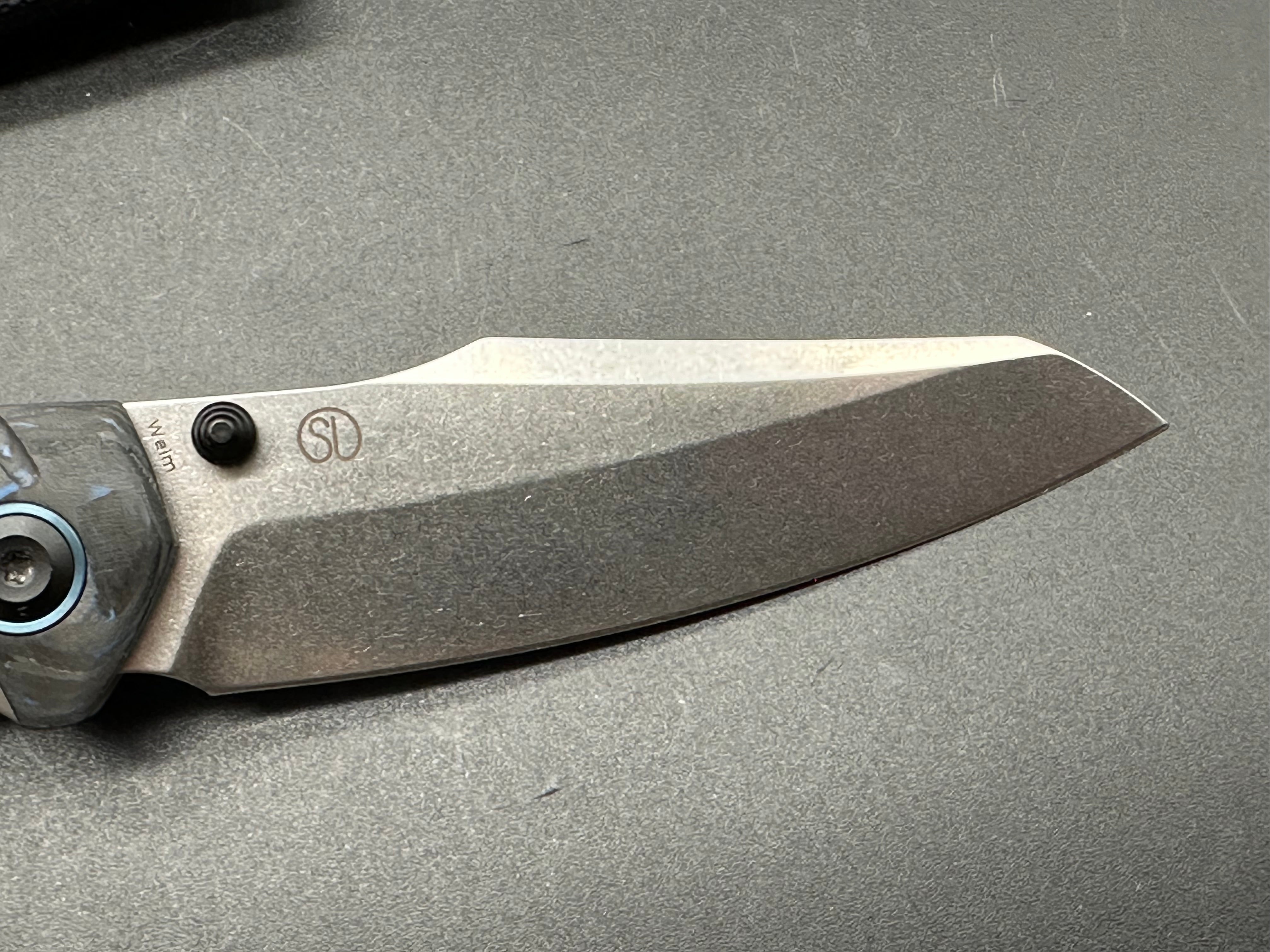 KANSEPT WEIM BLUE/BLACK CARBON FIBER/GRAY TITANIUM HANDLE S35VN SHEEPSFOOT