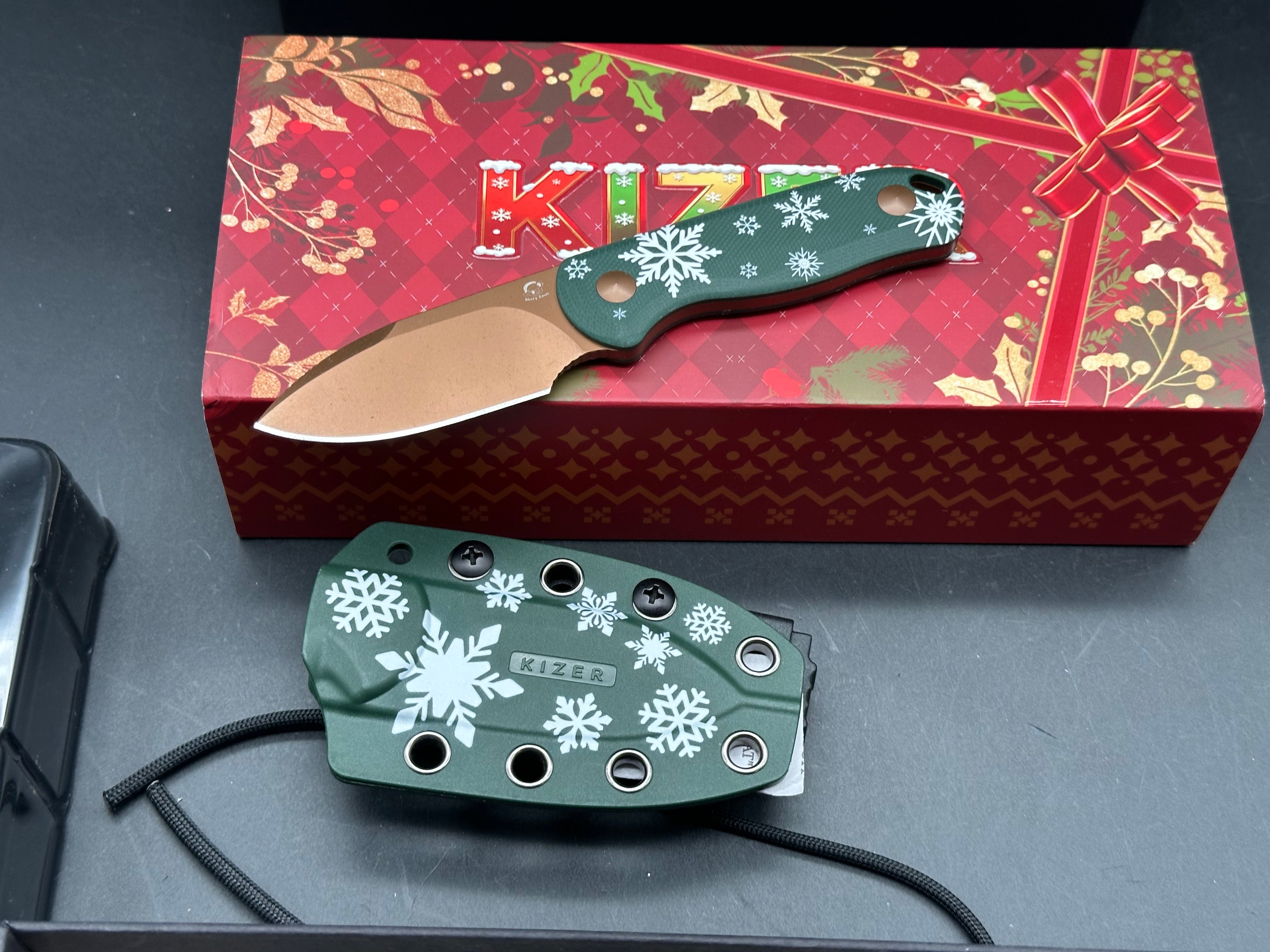 Kizer Merry Christmas Edition small fixed blade