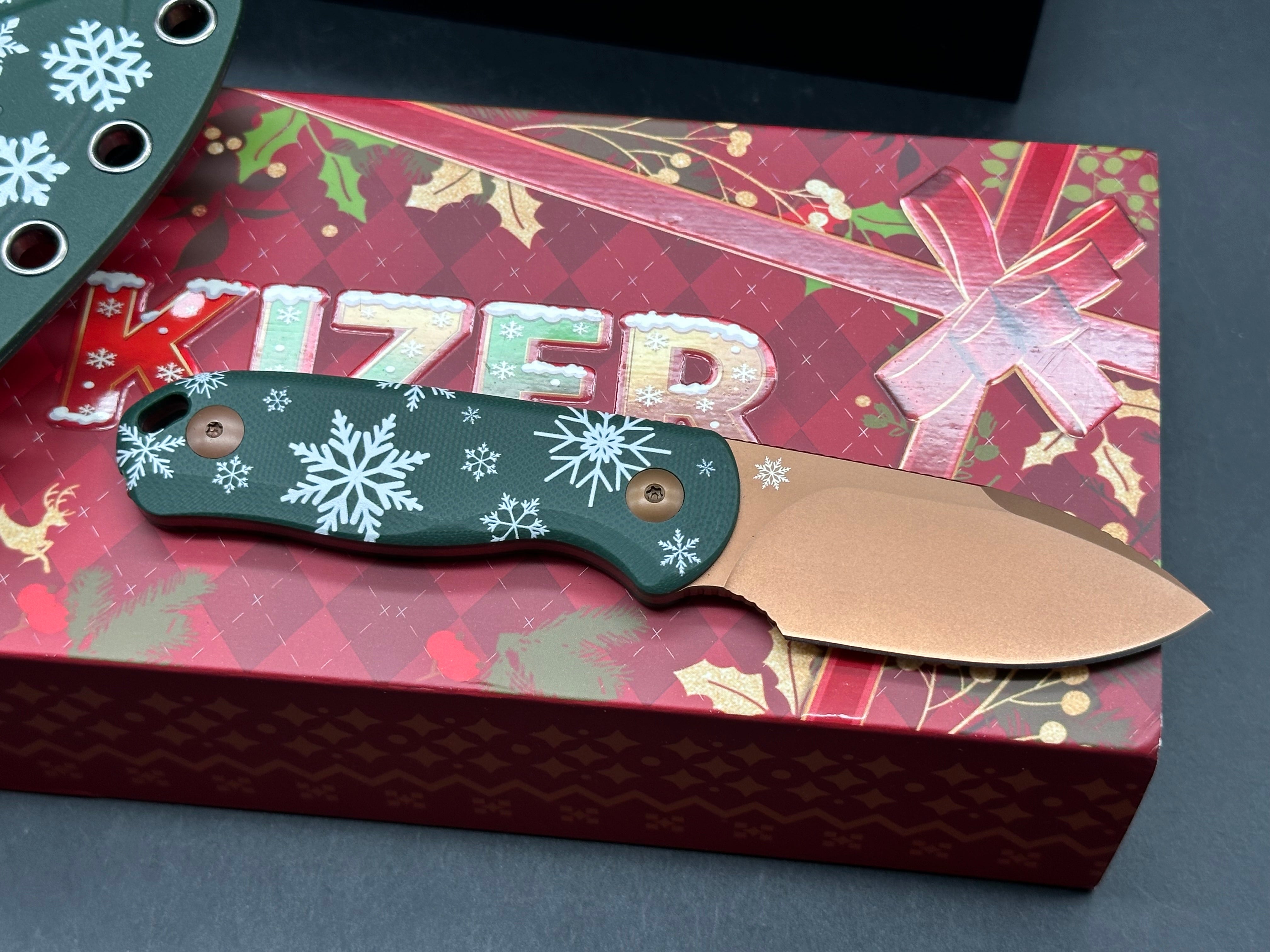 Kizer Merry Christmas Edition small fixed blade
