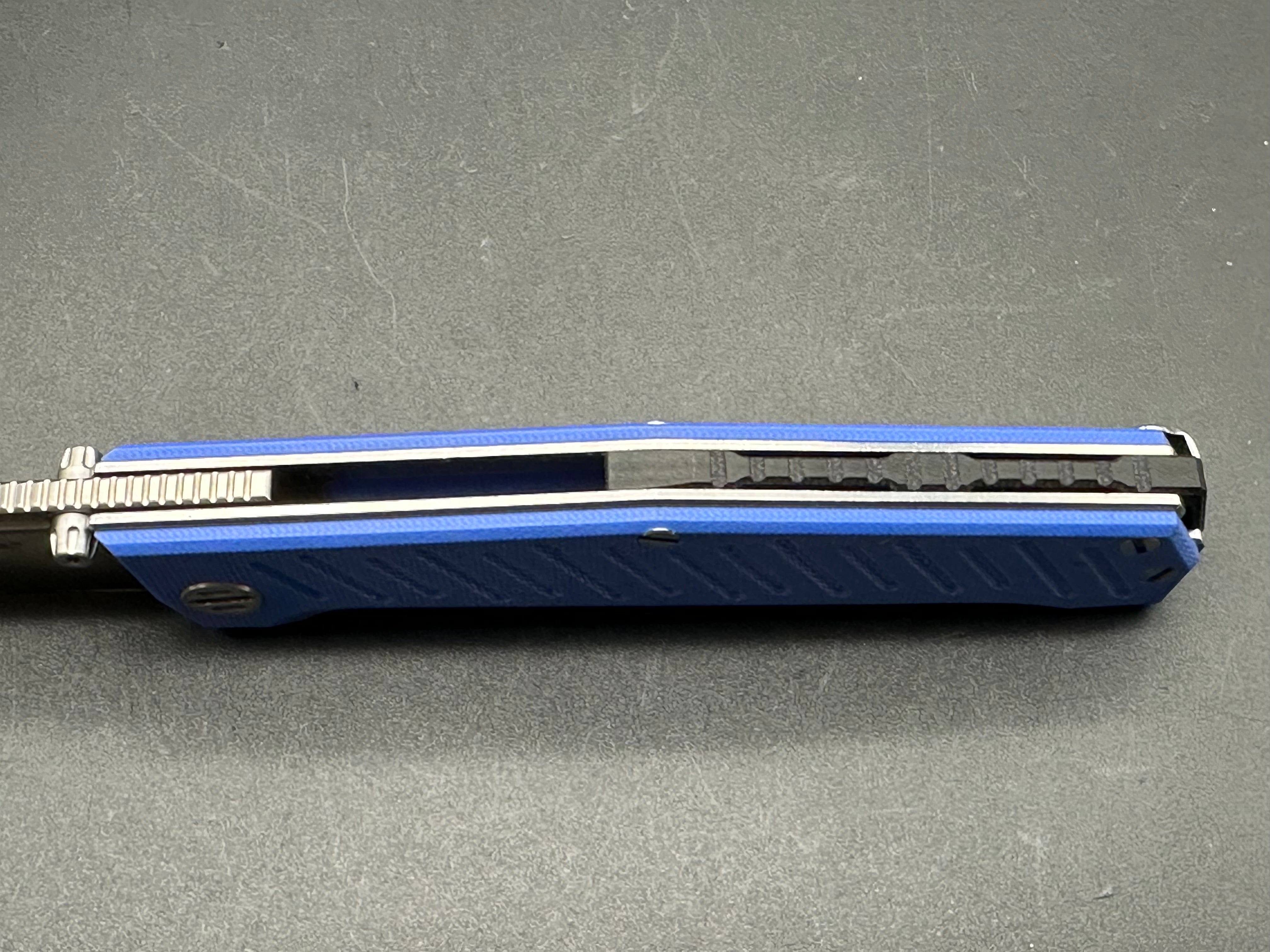 REAL STEEL ROKOT LINER LOCK KNIFE BLUE G10 HANDLE PLAIN