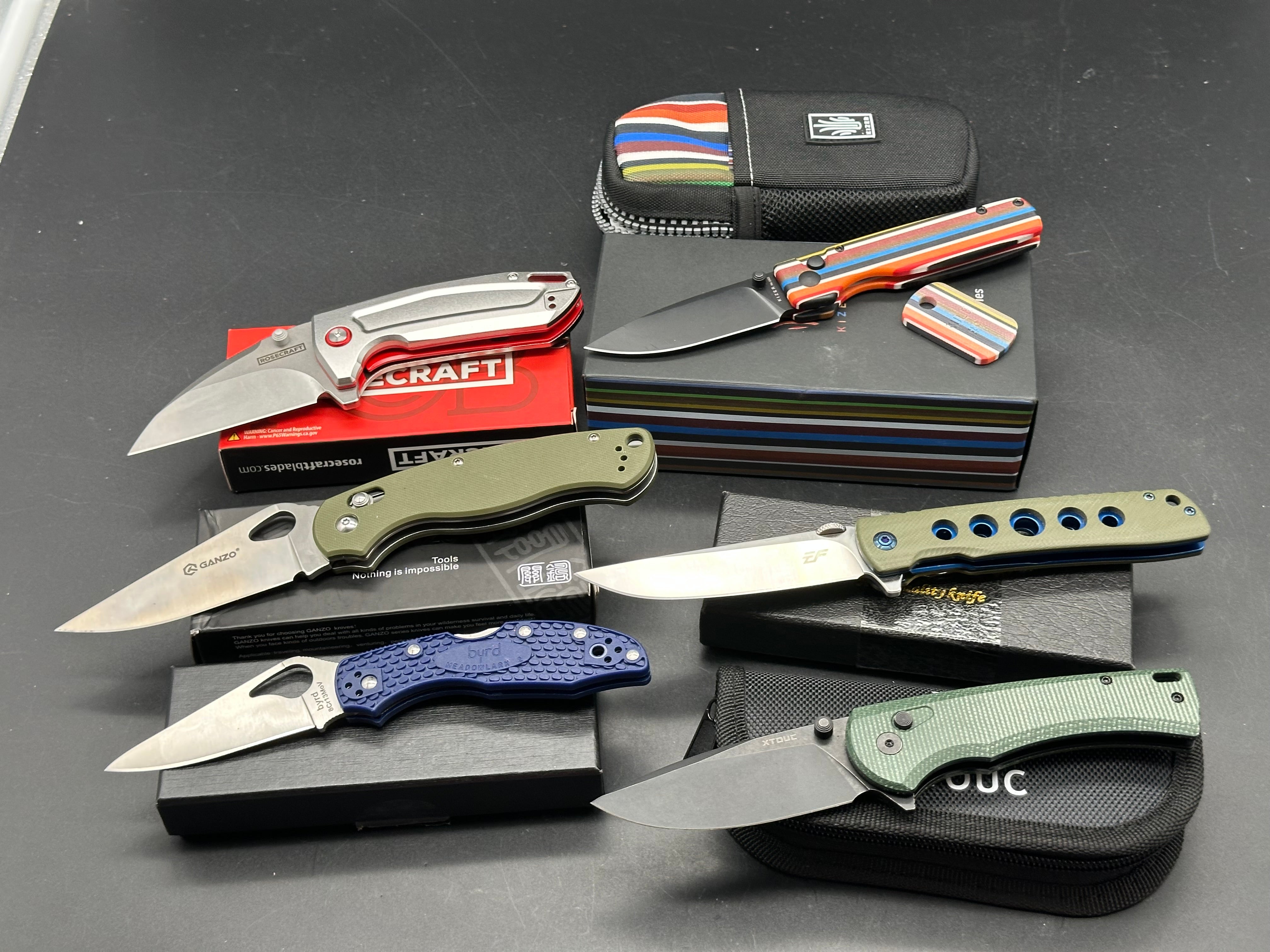 6 knife bundle / Kizer/Rosecraft/Xtouc/Eafengrow/Ganzo/Byrd