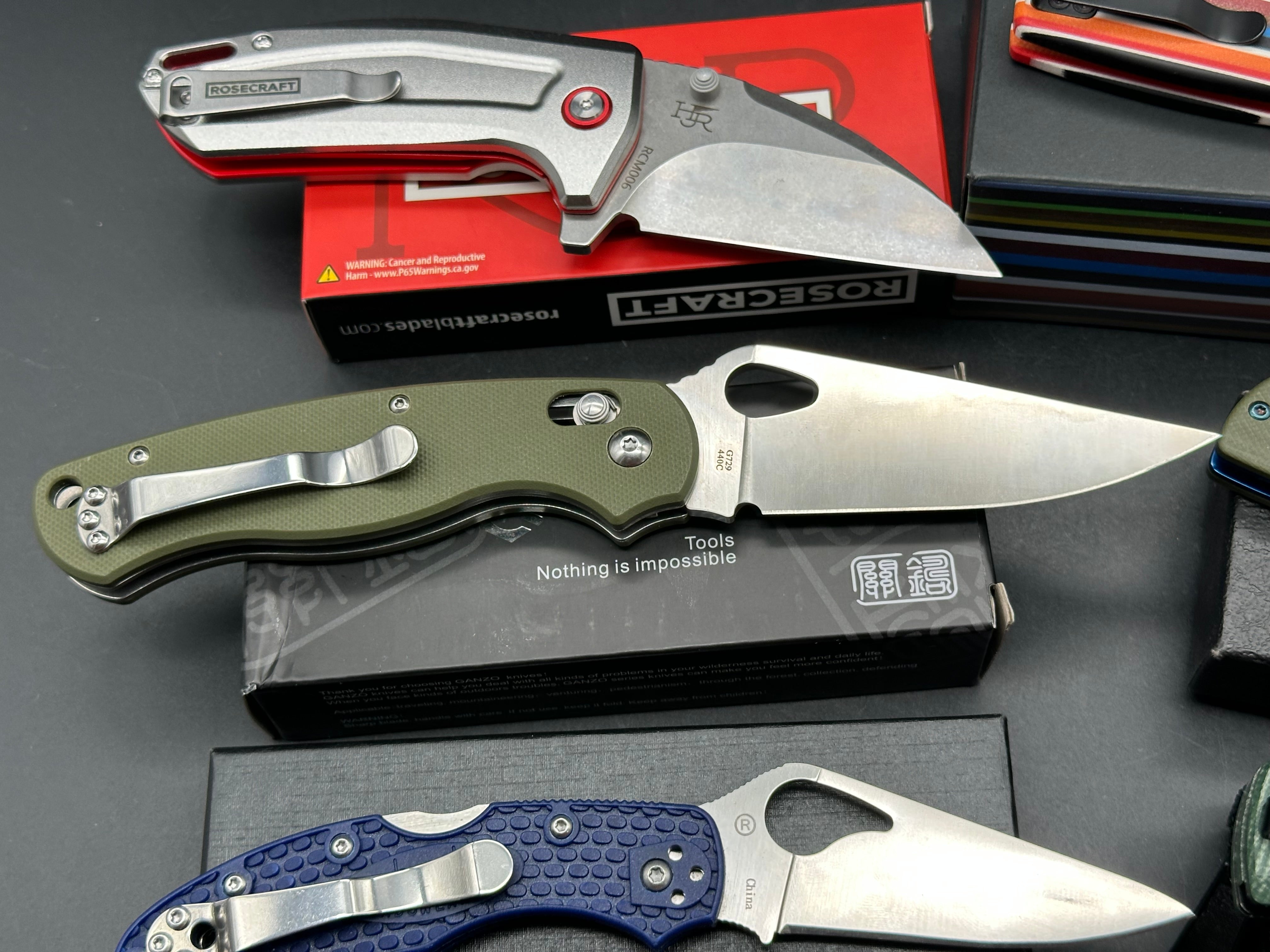 6 knife bundle / Kizer/Rosecraft/Xtouc/Eafengrow/Ganzo/Byrd