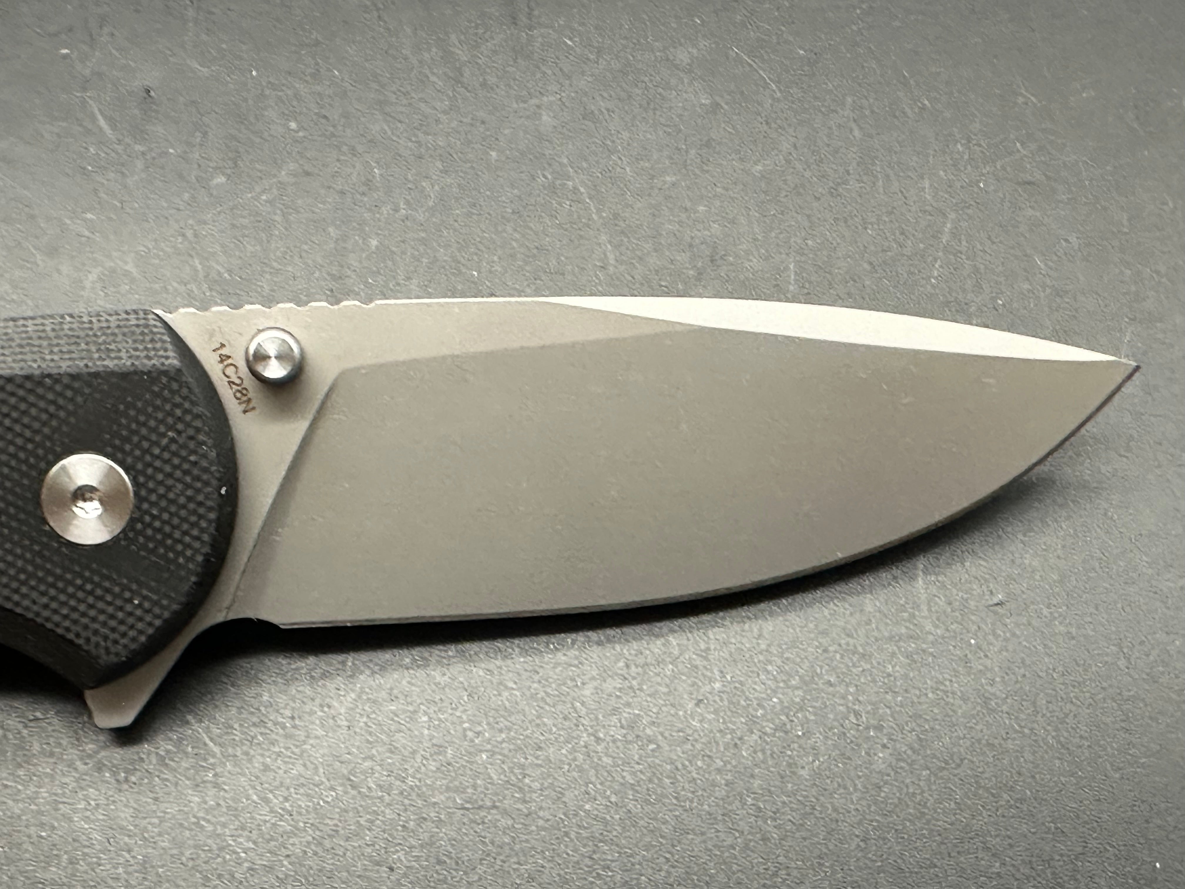 XTOUC Folding Knife EDC Pocket Knife: Button Lock 14C28N Blade Lightweight G10 Handle