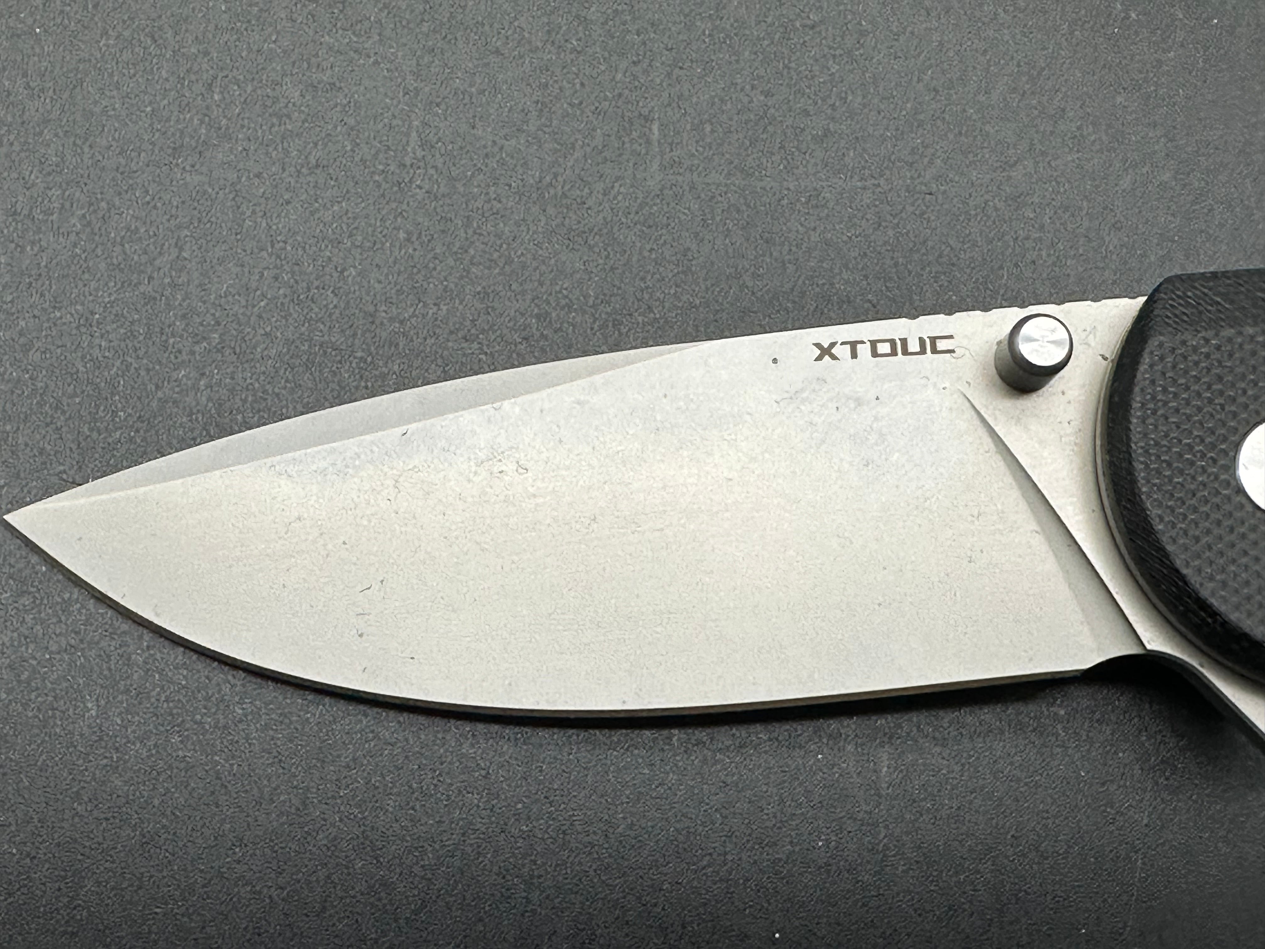 XTOUC Folding Knife EDC Pocket Knife: Button Lock 14C28N Blade Lightweight G10 Handle