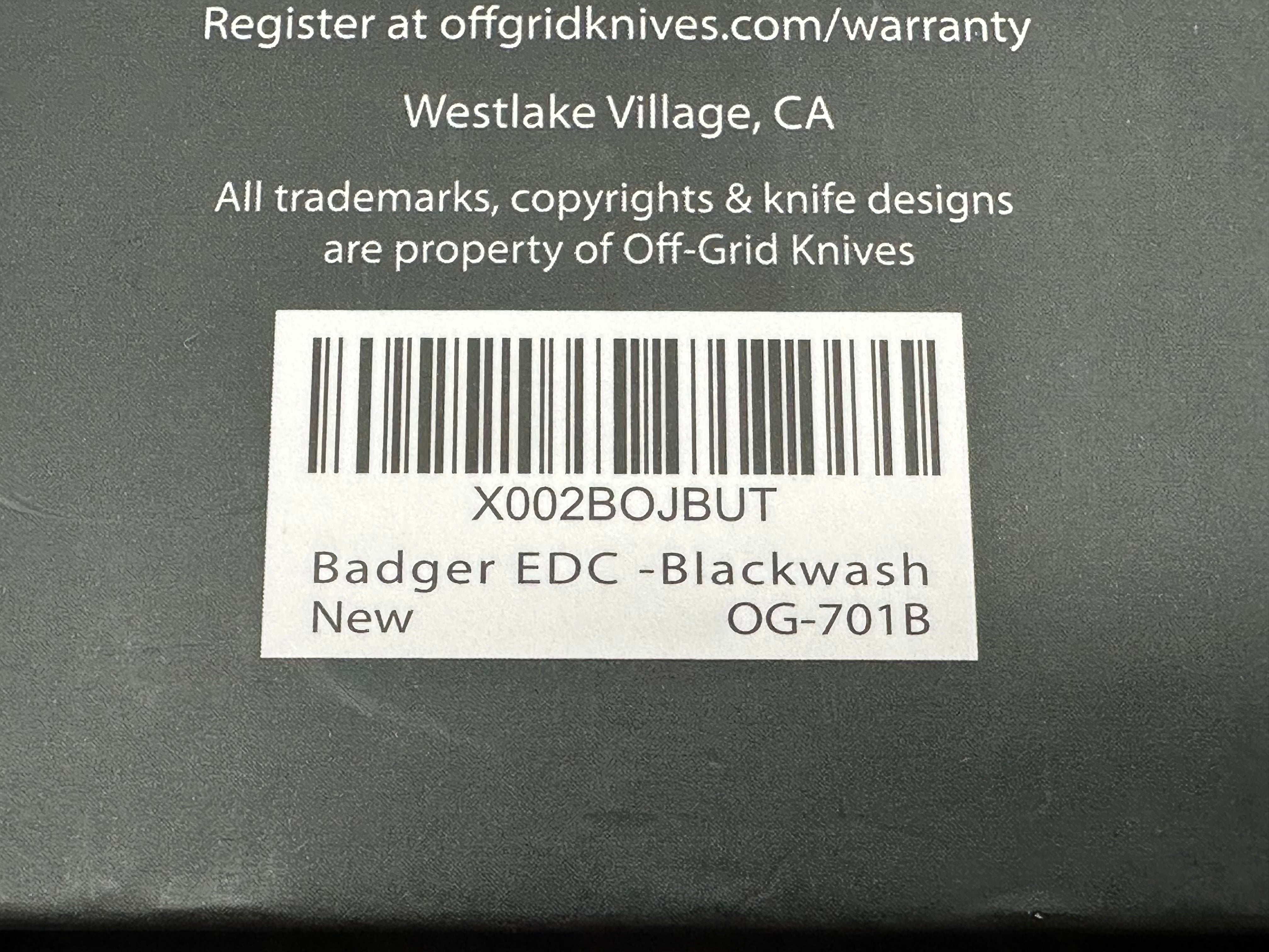 Off Grid Badger G10 handle w/D2 blade
