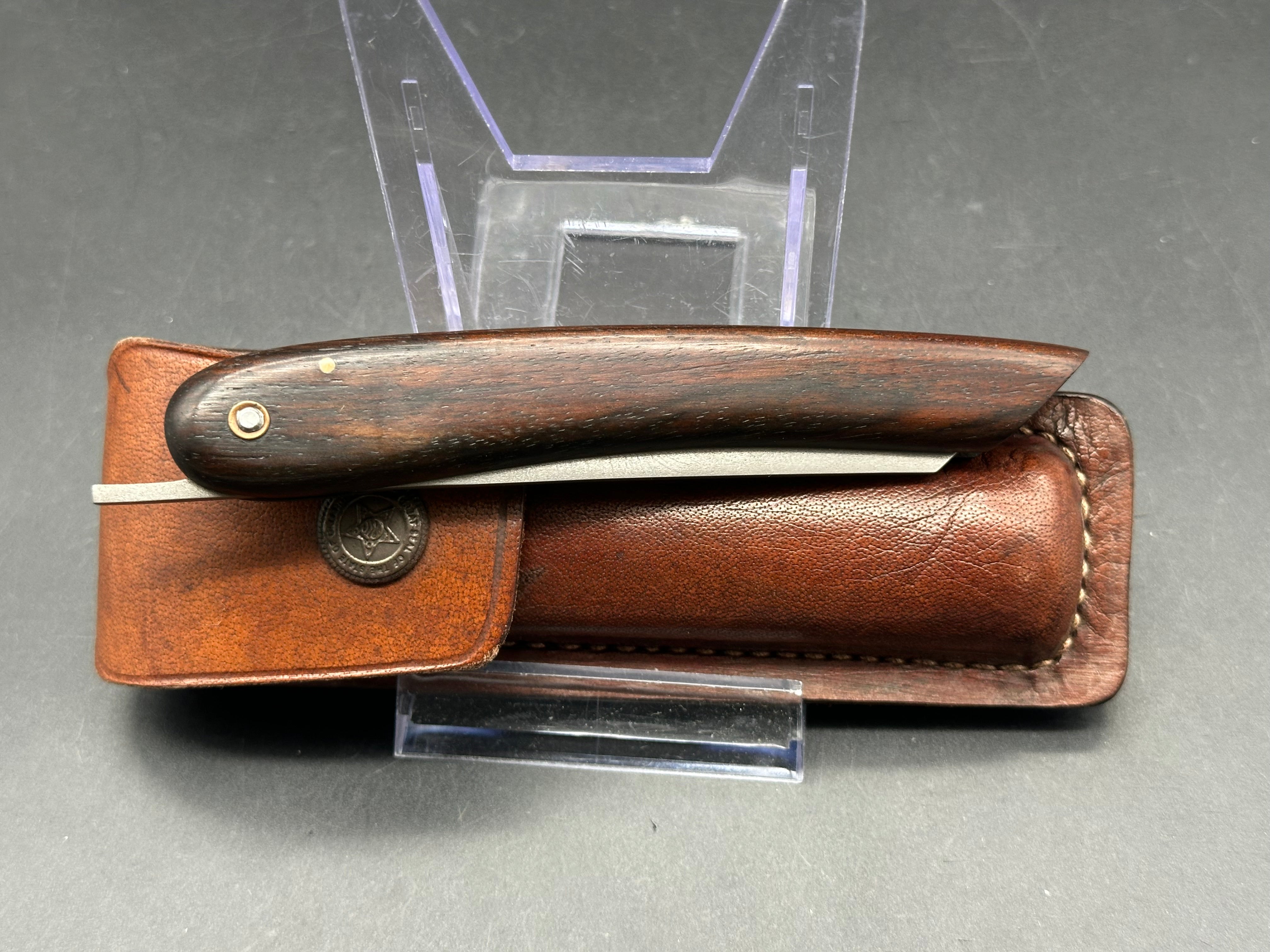 Younique Design “Friction Folder” Rosewood handle w/Wootz crucible steel blade