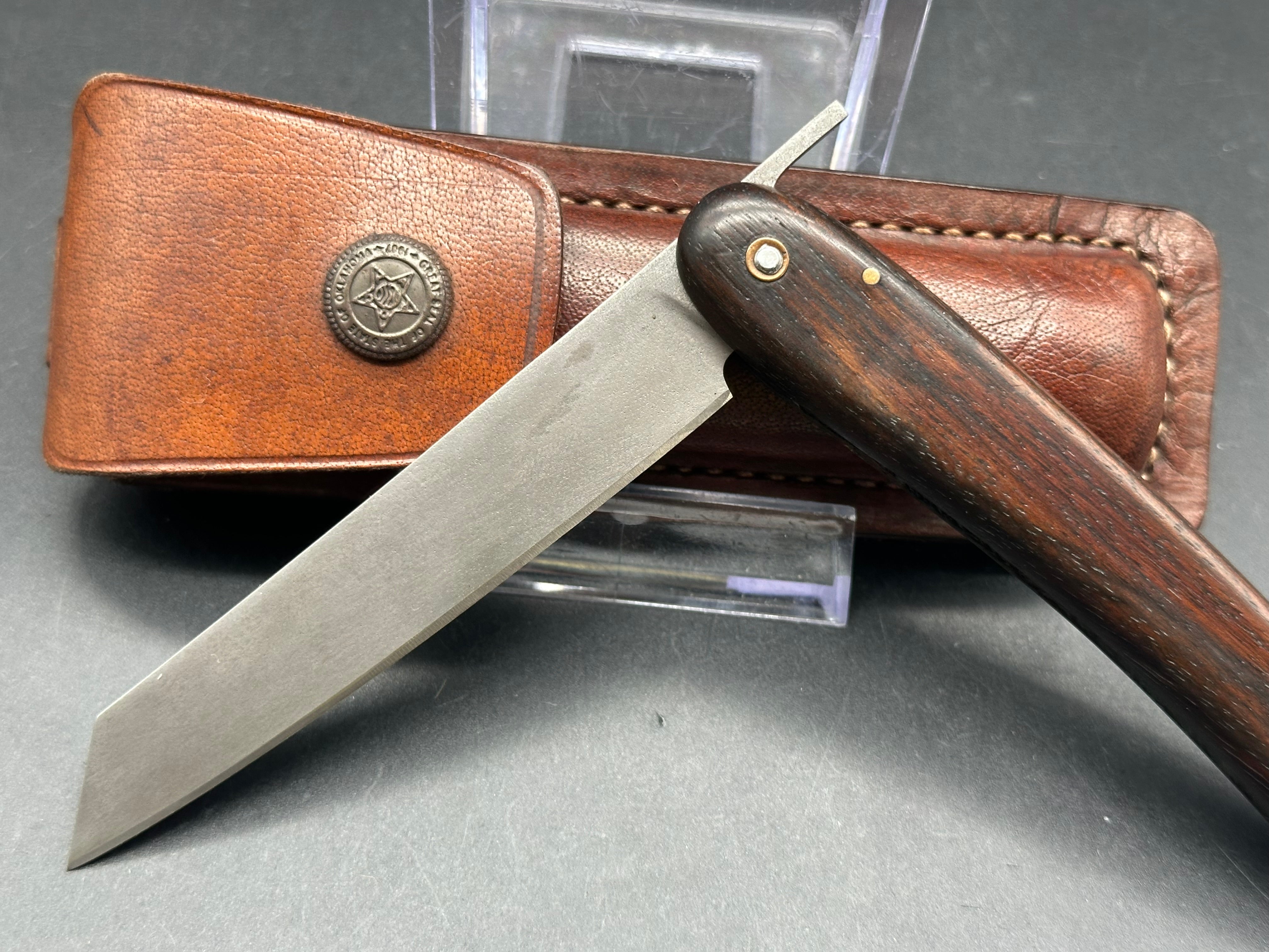 Younique Design “Friction Folder” Rosewood handle w/Wootz crucible steel blade