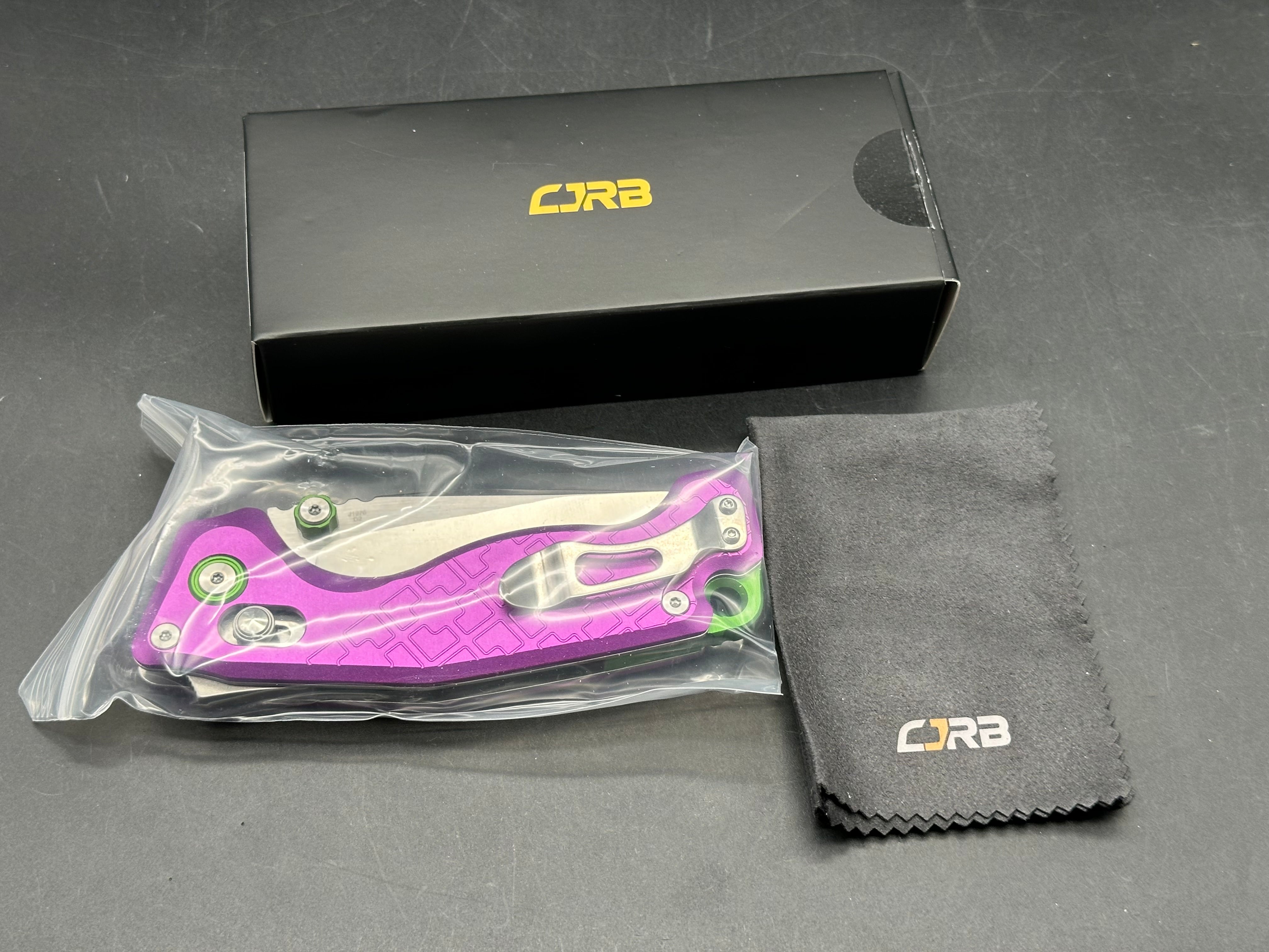 CJRB DOUBLETAP PURPLE ALUMINUM HANDLE D2 SATIN WMK EXCLUSIVE