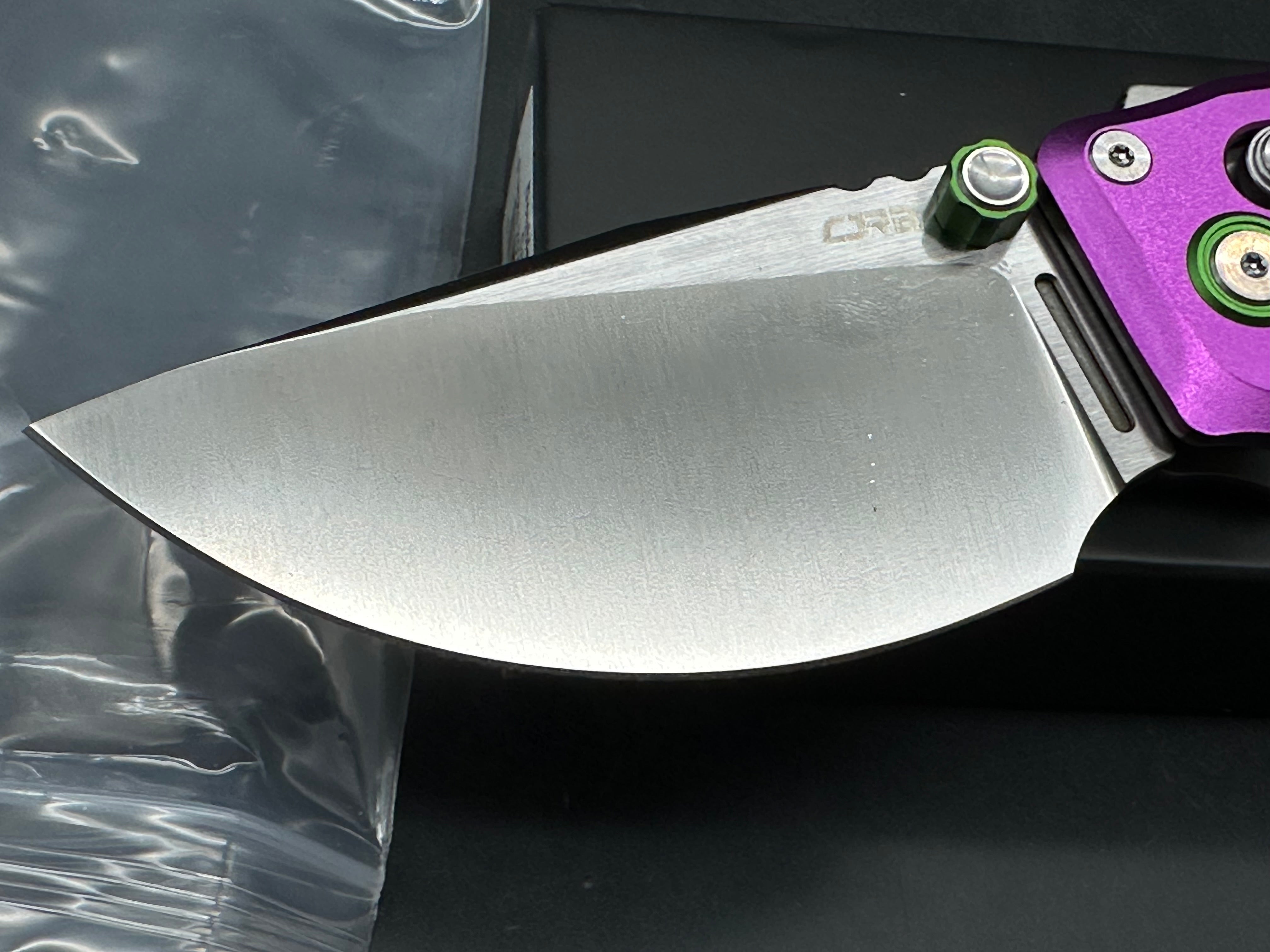 CJRB DOUBLETAP PURPLE ALUMINUM HANDLE D2 SATIN WMK EXCLUSIVE