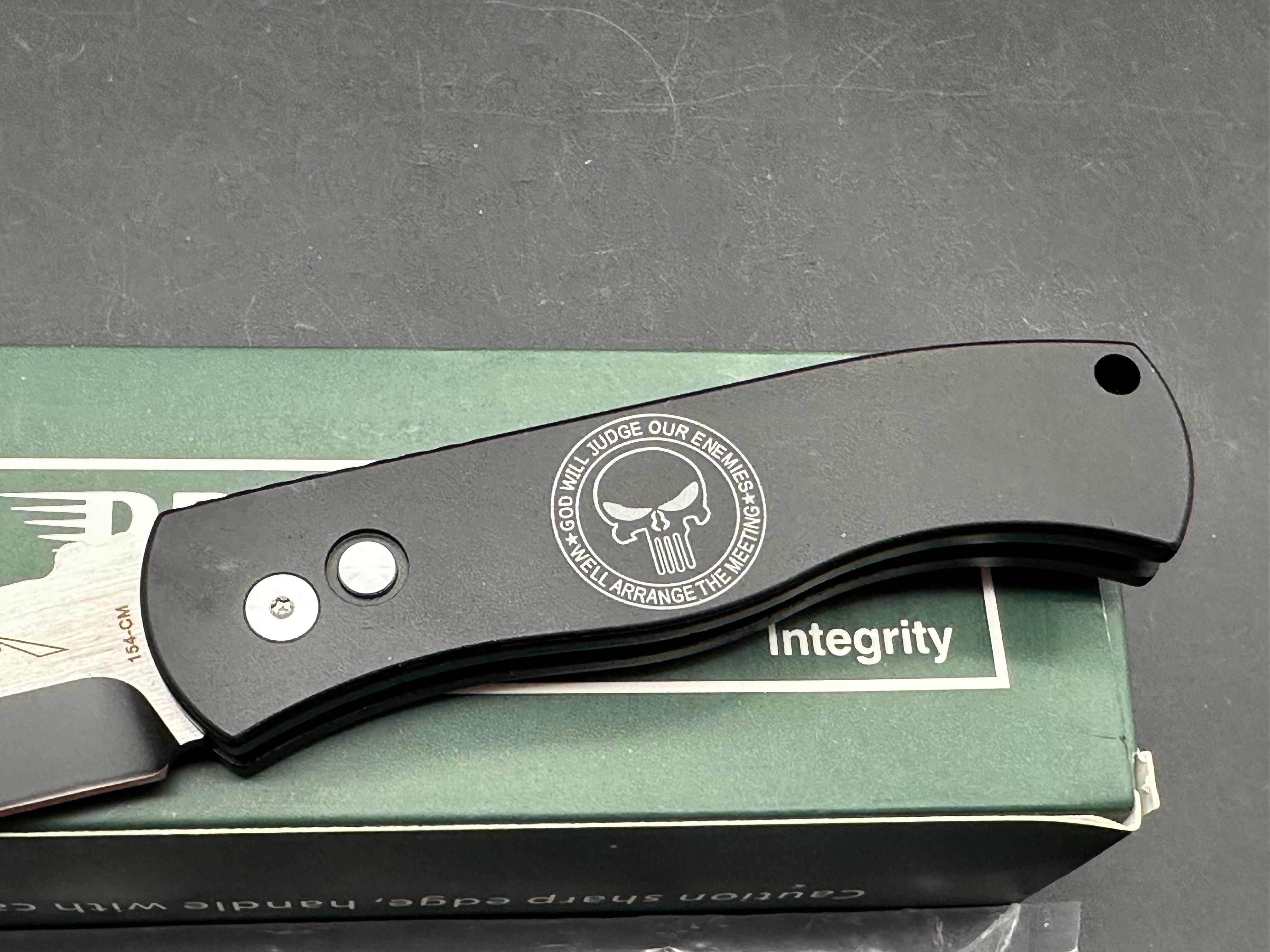 ProTech Emerson CQC-7 Punisher Tanto Automatic Knife (3.25" Black)