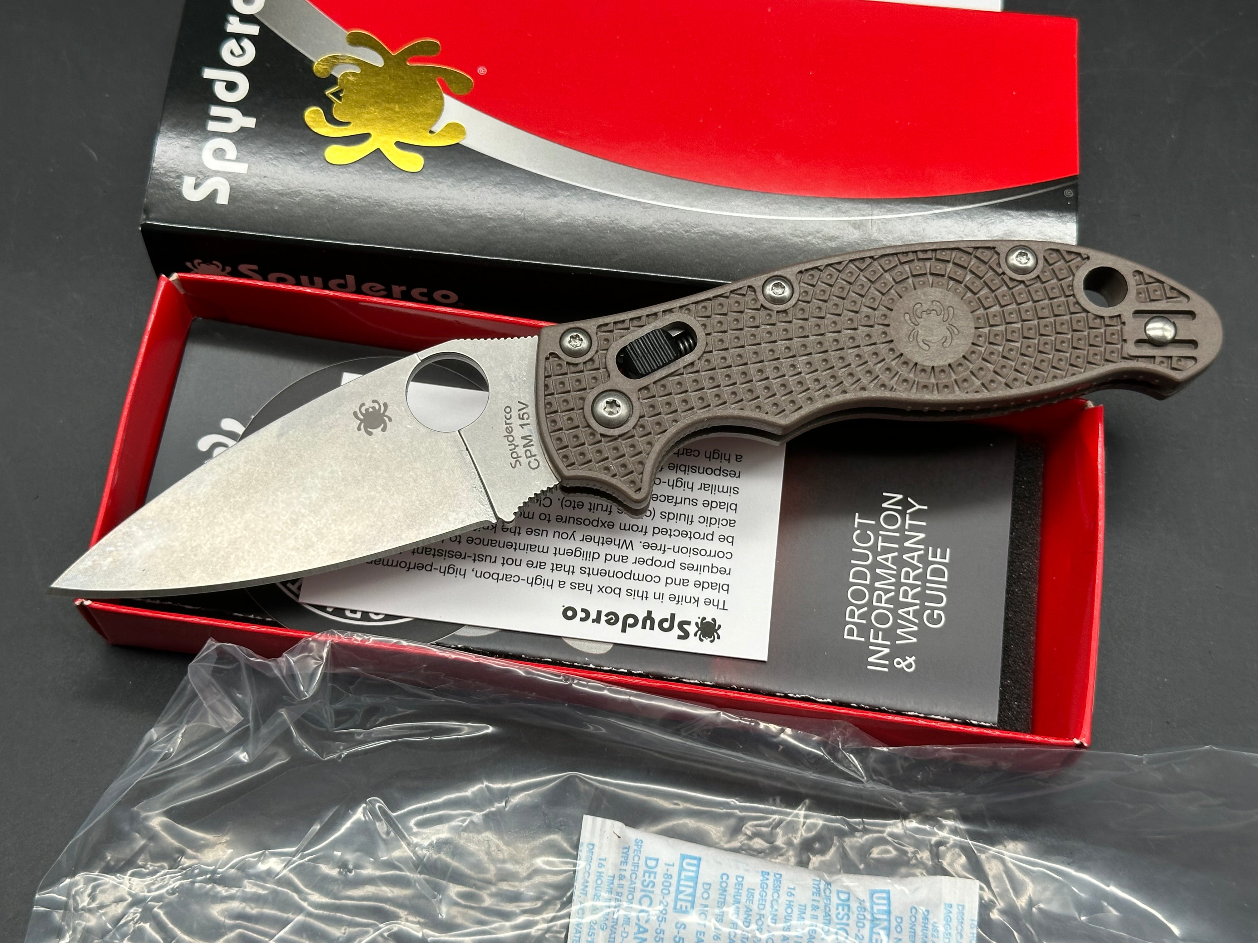 Spyderco Manix 2 Lightweight C101PBN15V2 - Brown FRN - CPM 15V Blade - Sprint Run