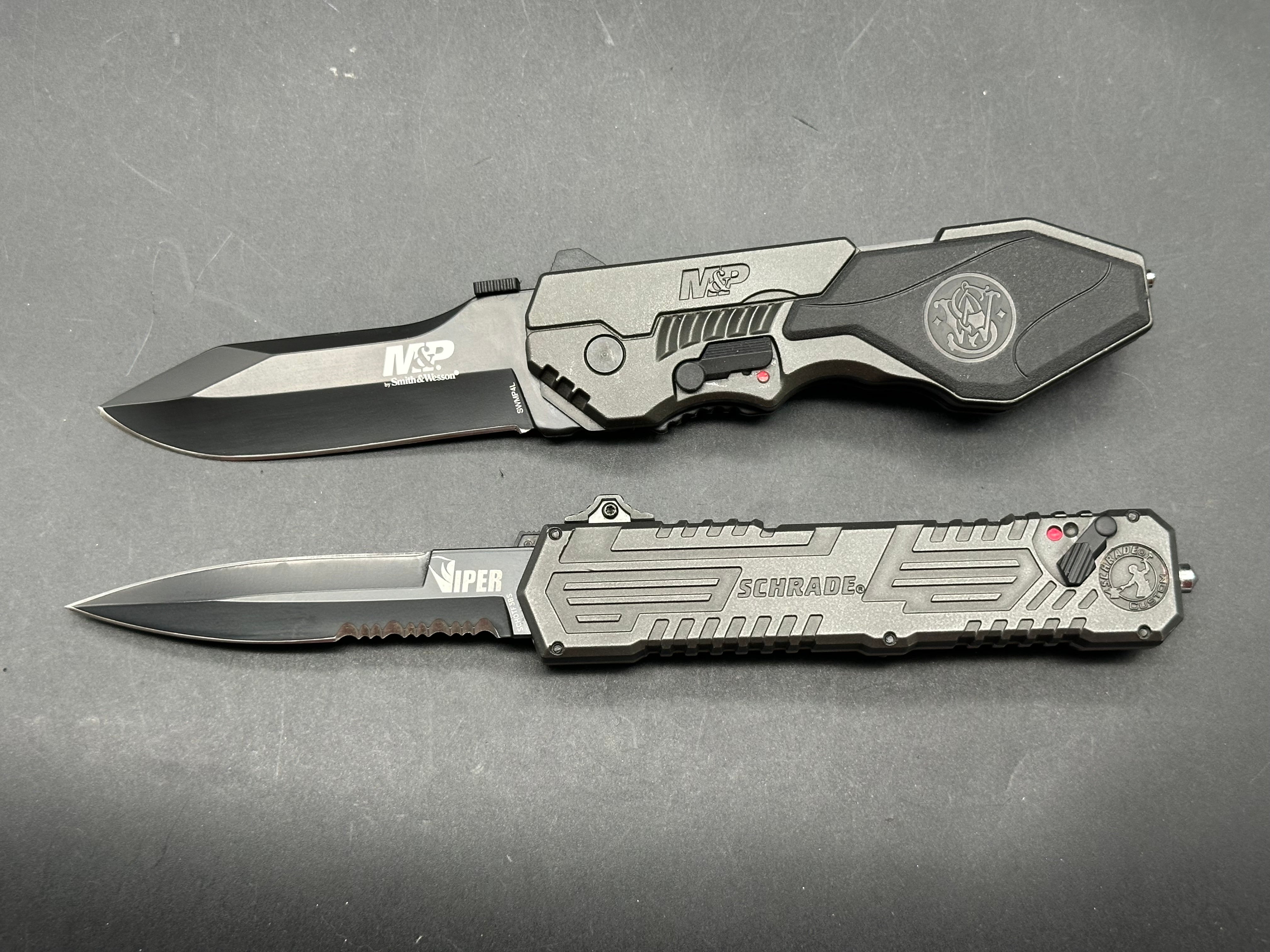 2 auto Knife combo SCHRADE VIPER AND M+P M.A.G.I.C.