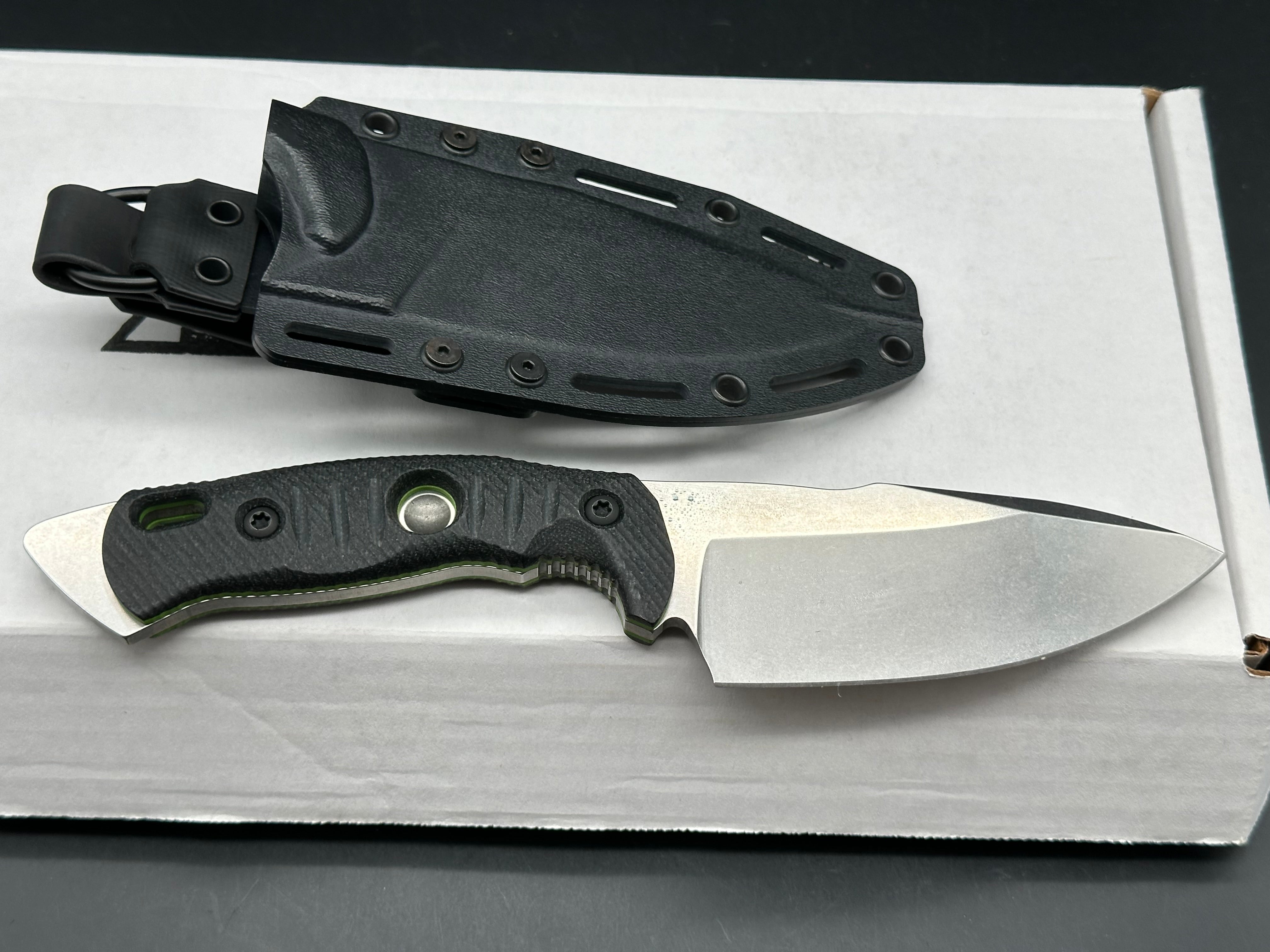 FOBOS Alaris Camp Knife Micarta w/ green G10 Liners CPM-3V