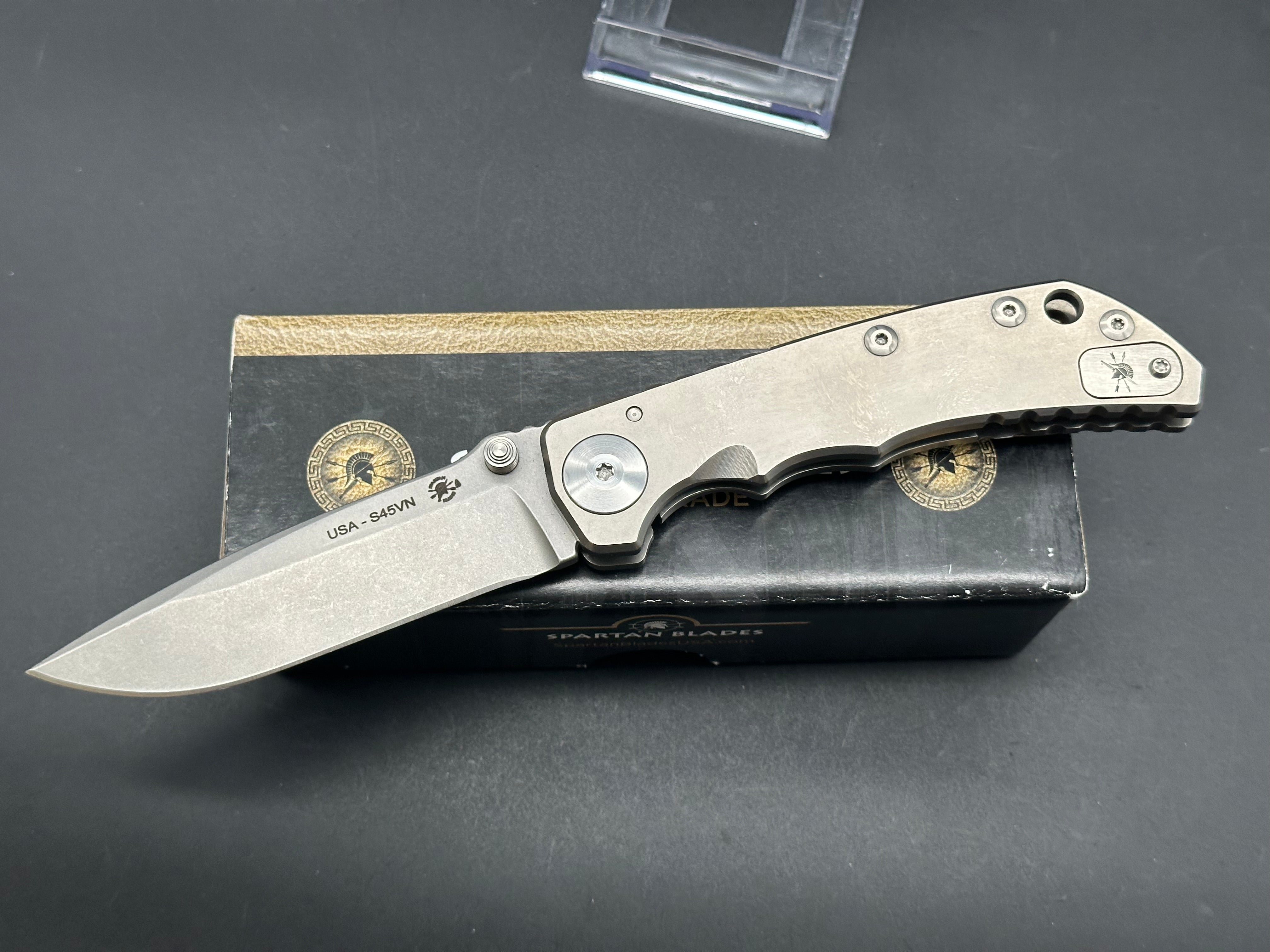 SPARTAN HARSEY FOLDER 4” blade titanium handle w/S45VN blade