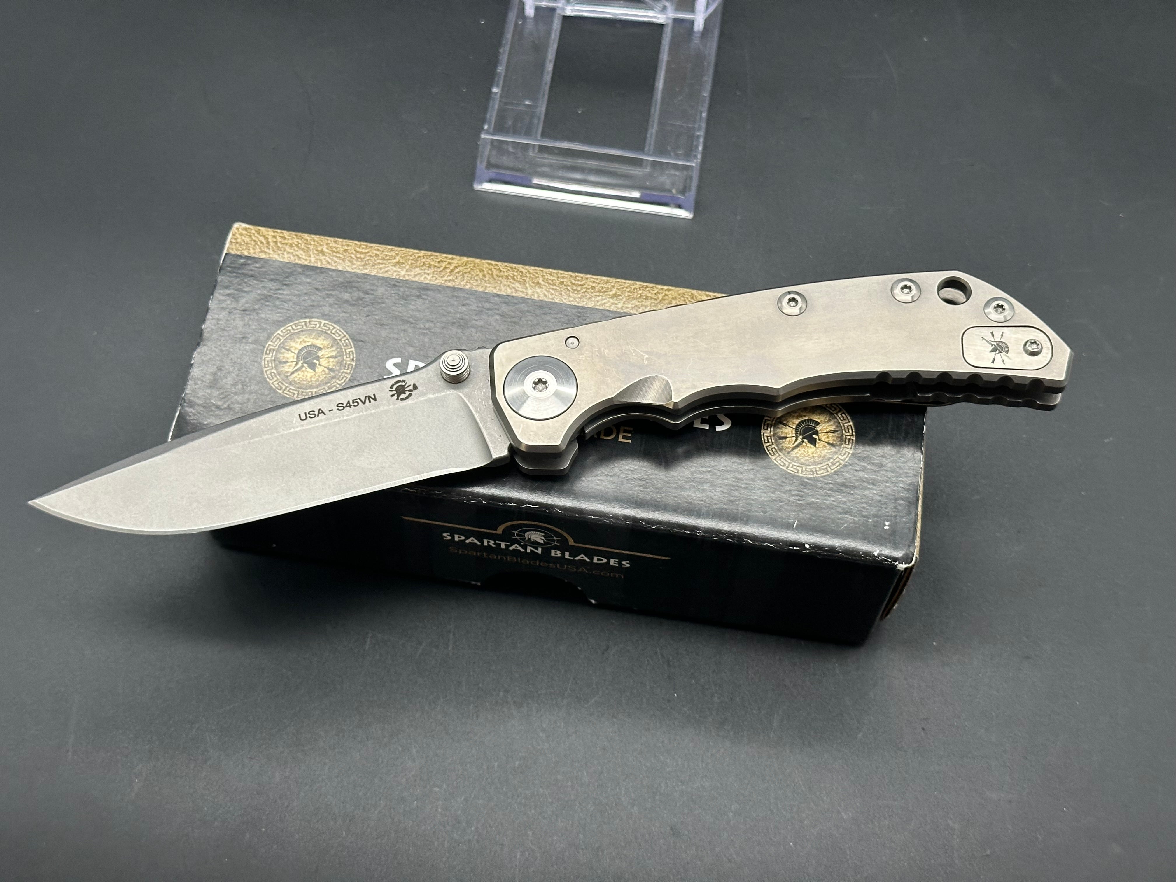 SPARTAN HARSEY FOLDER 4” blade titanium handle w/S45VN blade