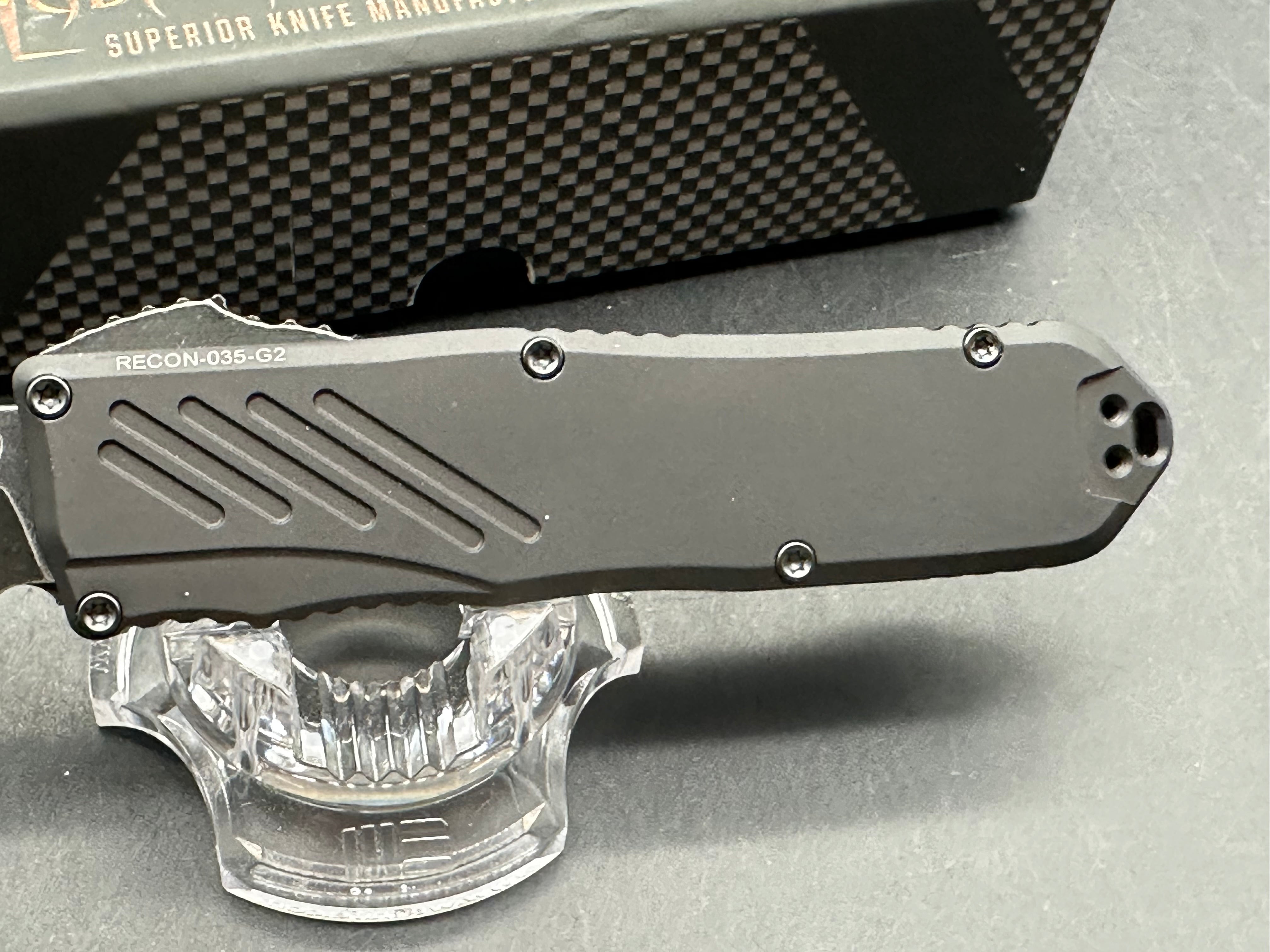 Guardian Tactical RECON-035 G2 Single Edge, Magnacut Dark Stonewash Blade, Black Handle