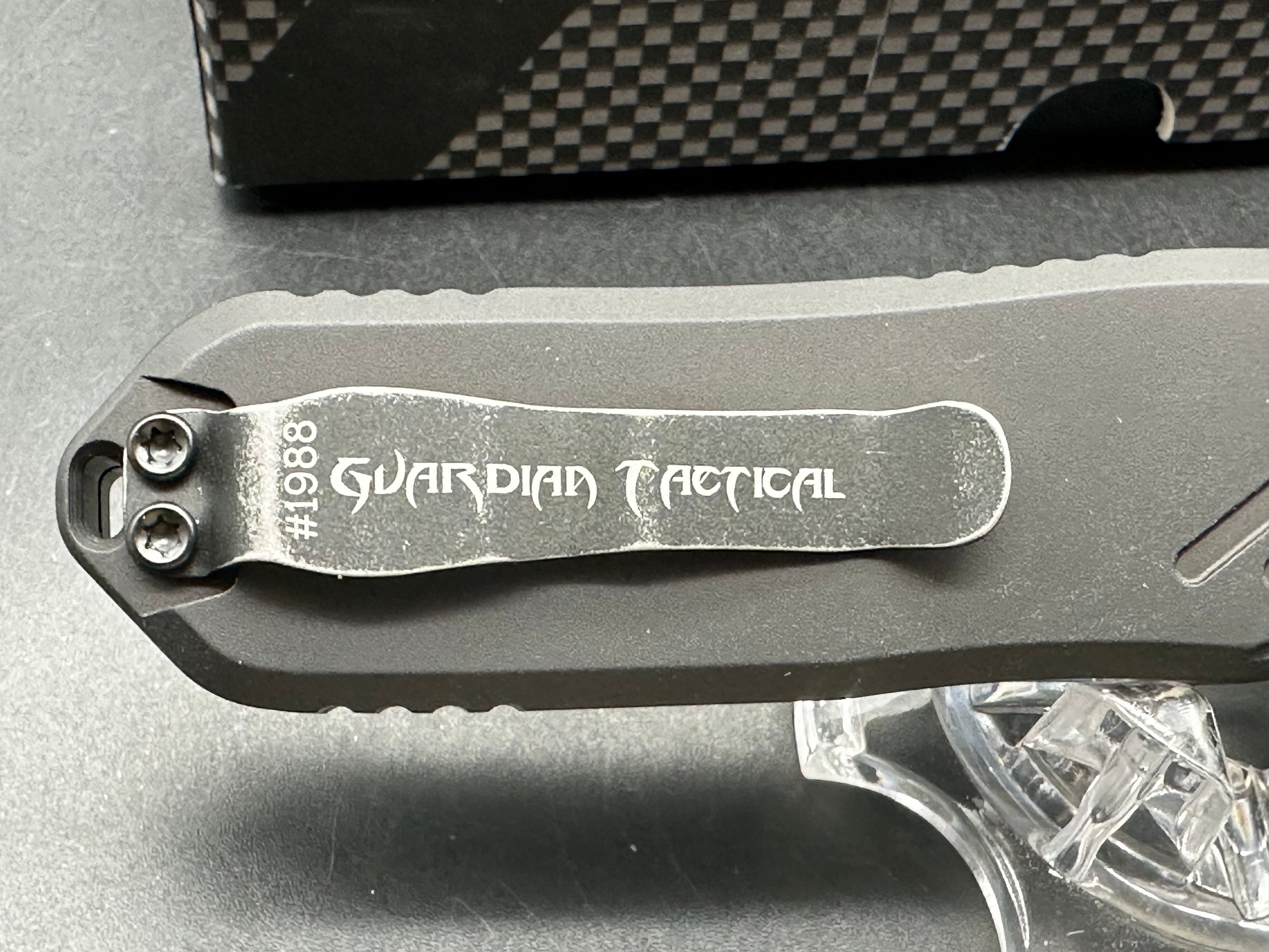 Guardian Tactical RECON-035 G2 Single Edge, Magnacut Dark Stonewash Blade, Black Handle
