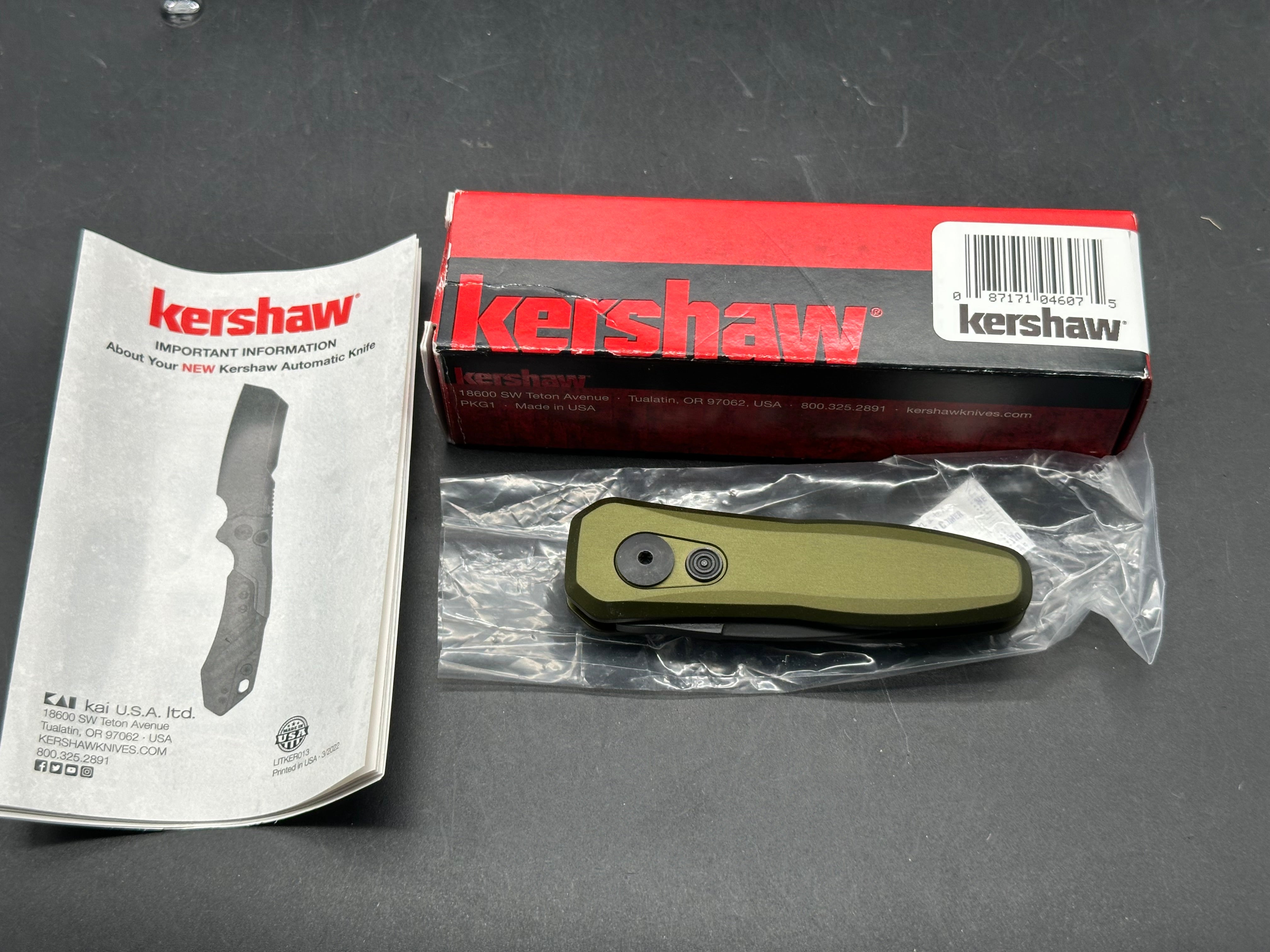 Kershaw Launch 4 MagnaCut CA Legal Automatic Knife Olive Drab (1.9" Black)