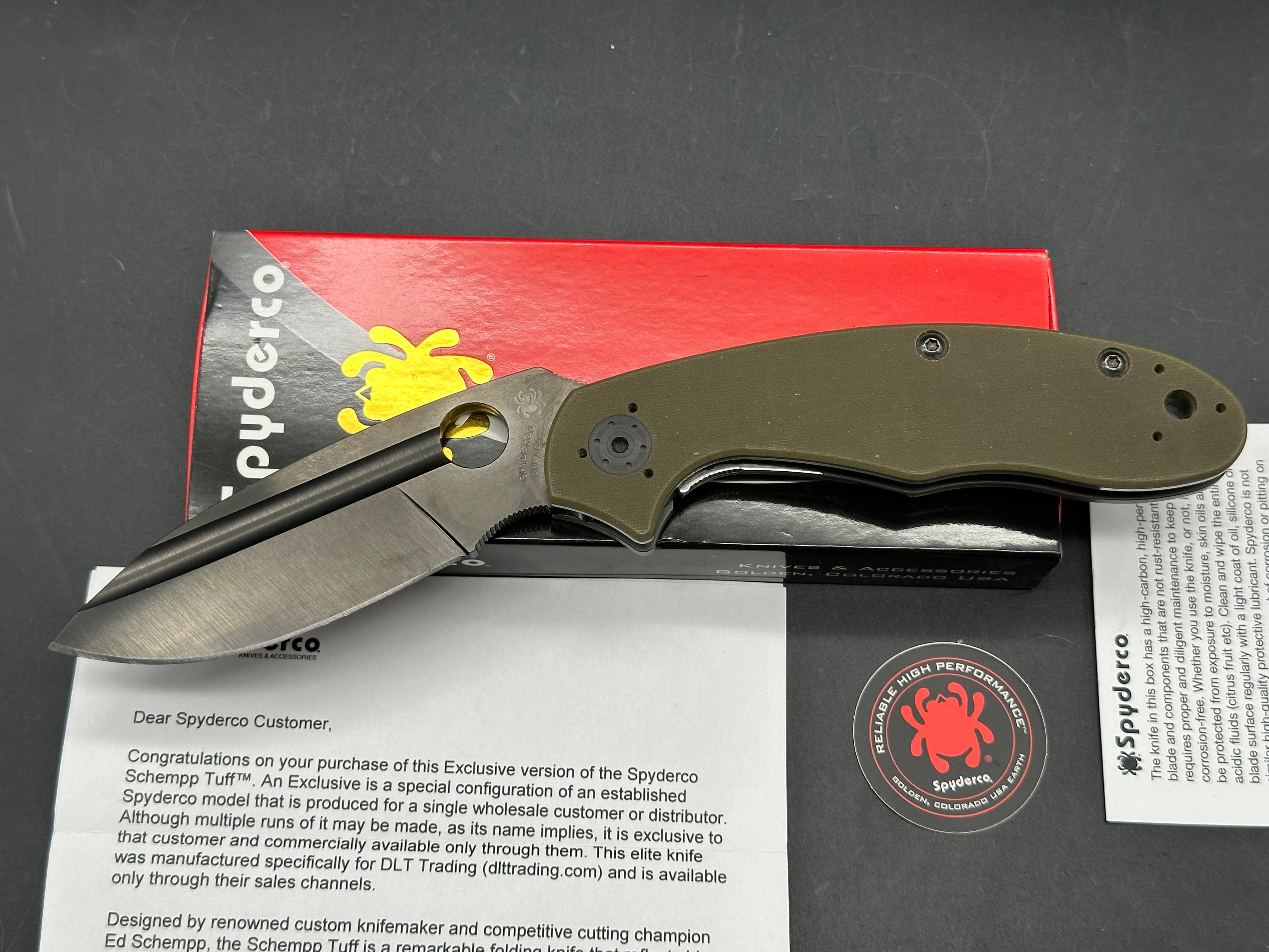 Spyderco Schemp Tuff bowie CruWear Sprint Run