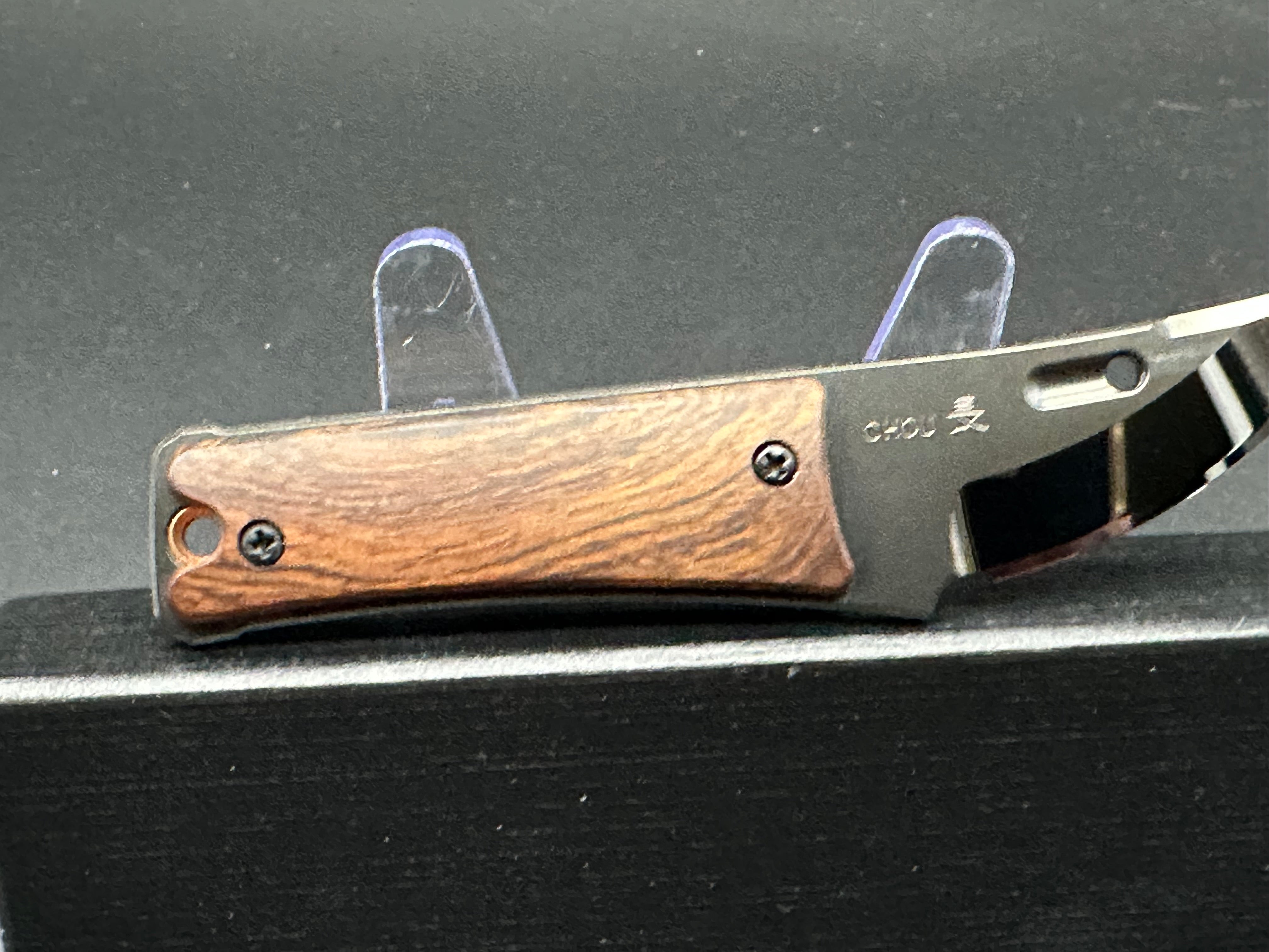 Rockstead CHOU-IW Japanese Neck Knife 1.875" YXR7 DLC Polished Blade, Ironwood Handles, Kydex Sheath