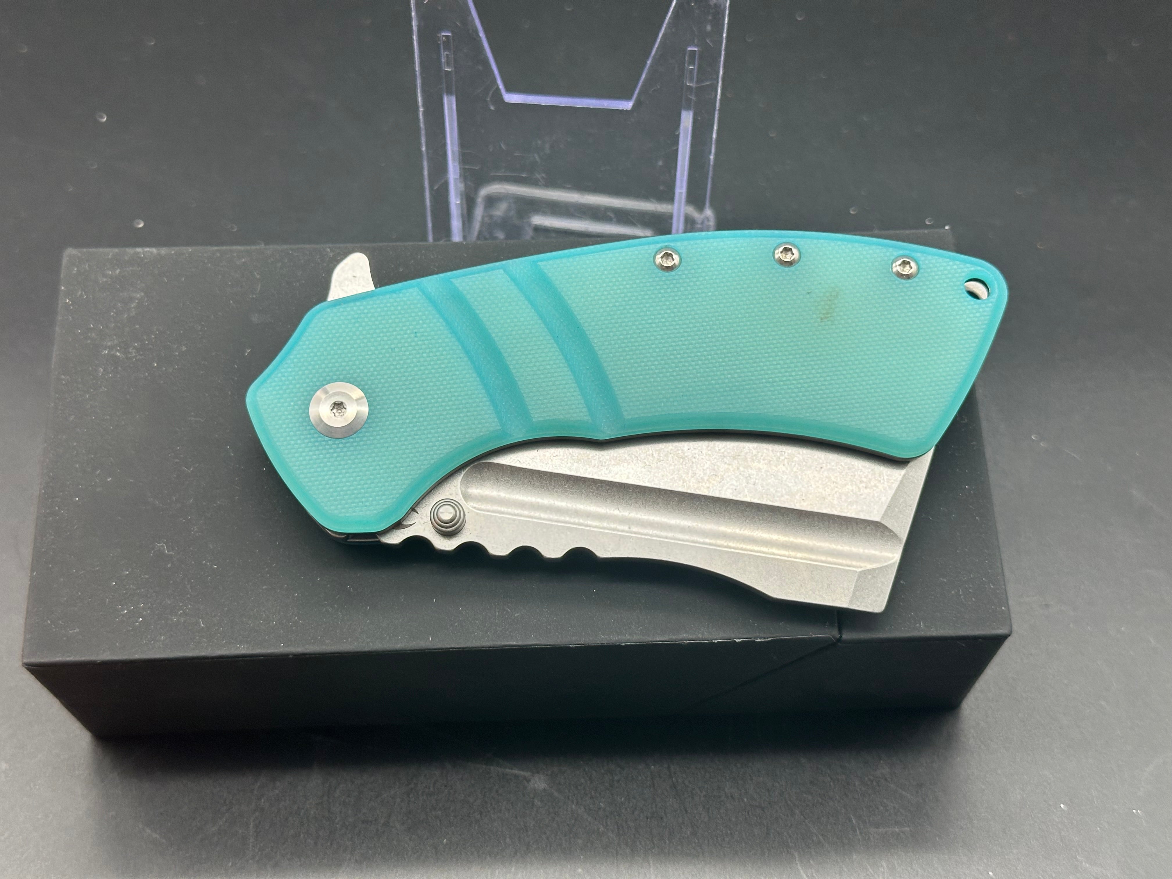 KANSEPT XL KORVID FOLDING KNIFE TIFFANY BLUE G10 HANDLE 154CM