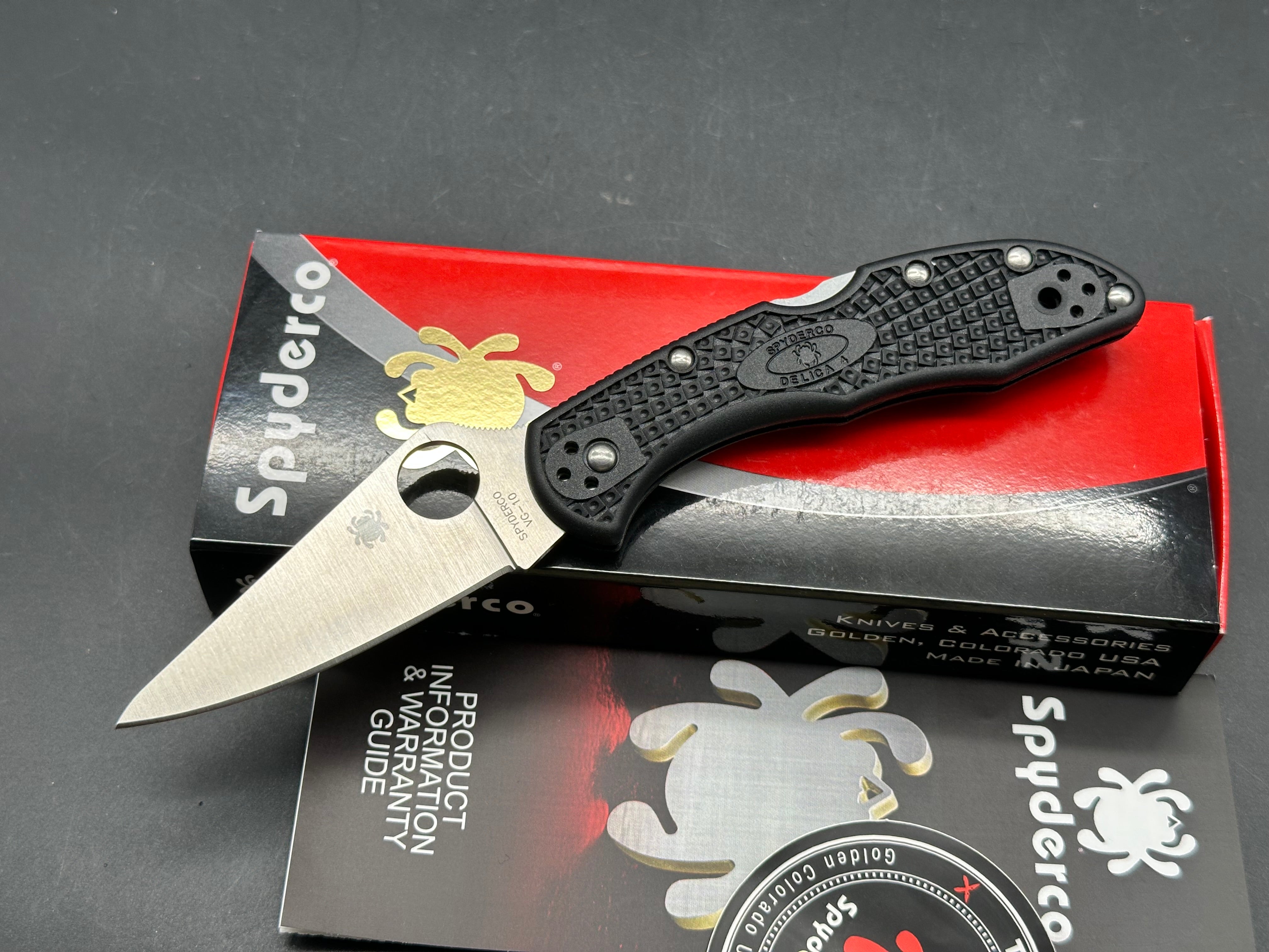 Spyderco Delica 4 2.9" VG-10 Satin Blade with Black FRN Scales