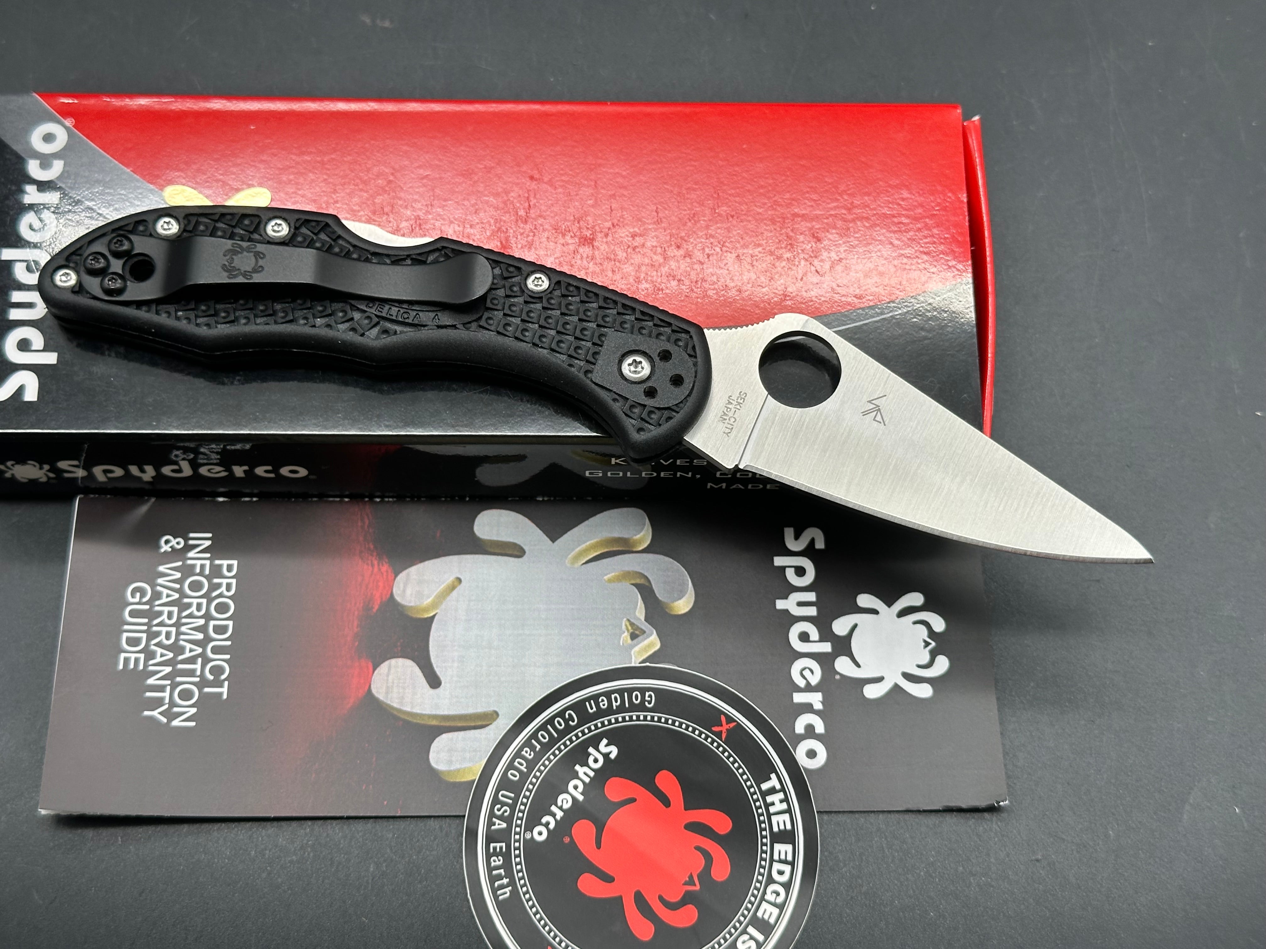 Spyderco Delica 4 2.9" VG-10 Satin Blade with Black FRN Scales