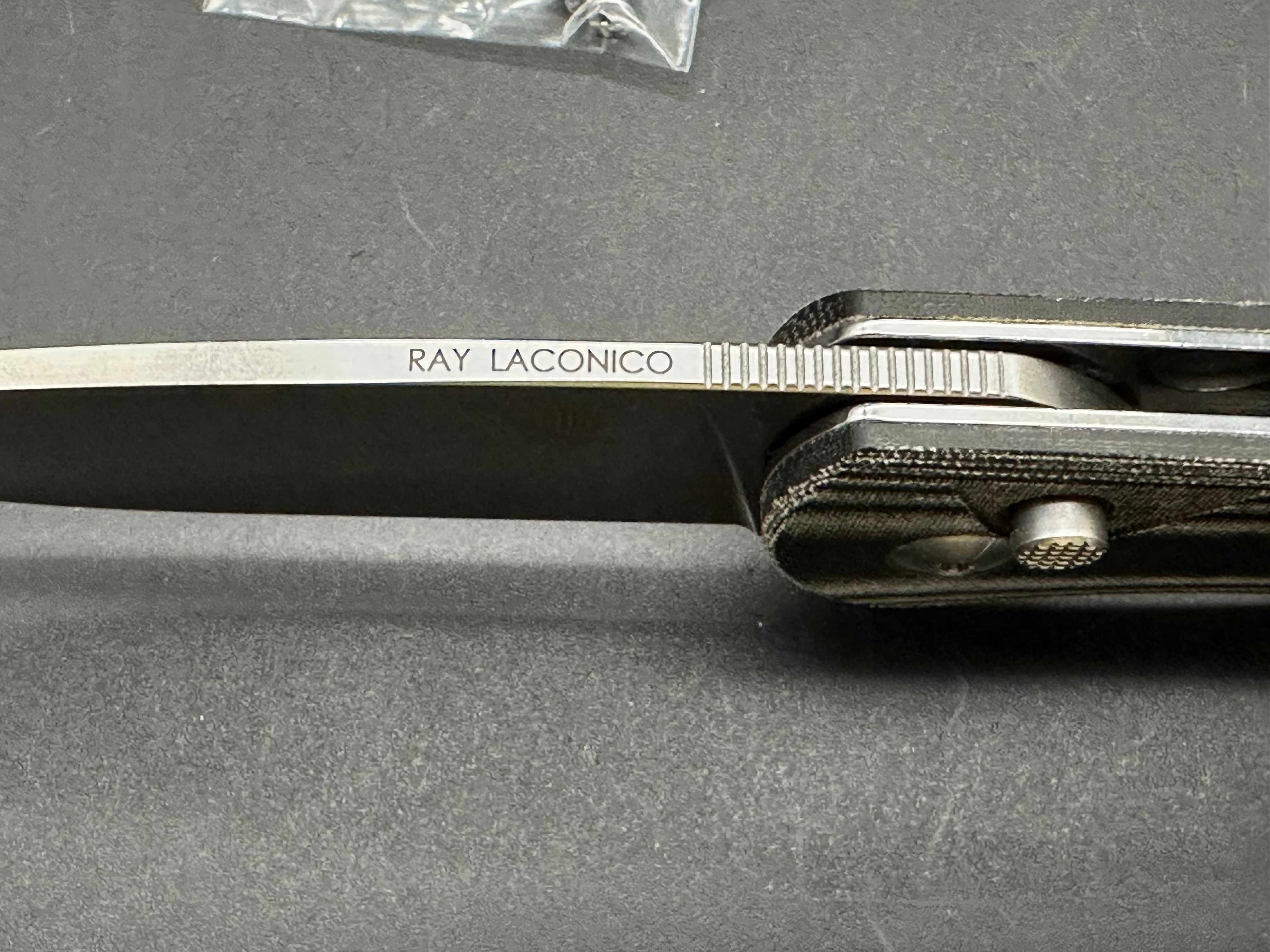 Kizer Cutlery Vanguard Ray Laconico Gemini Button Lock Flipper Knife CPM-4V Black Linen Micarta Handles