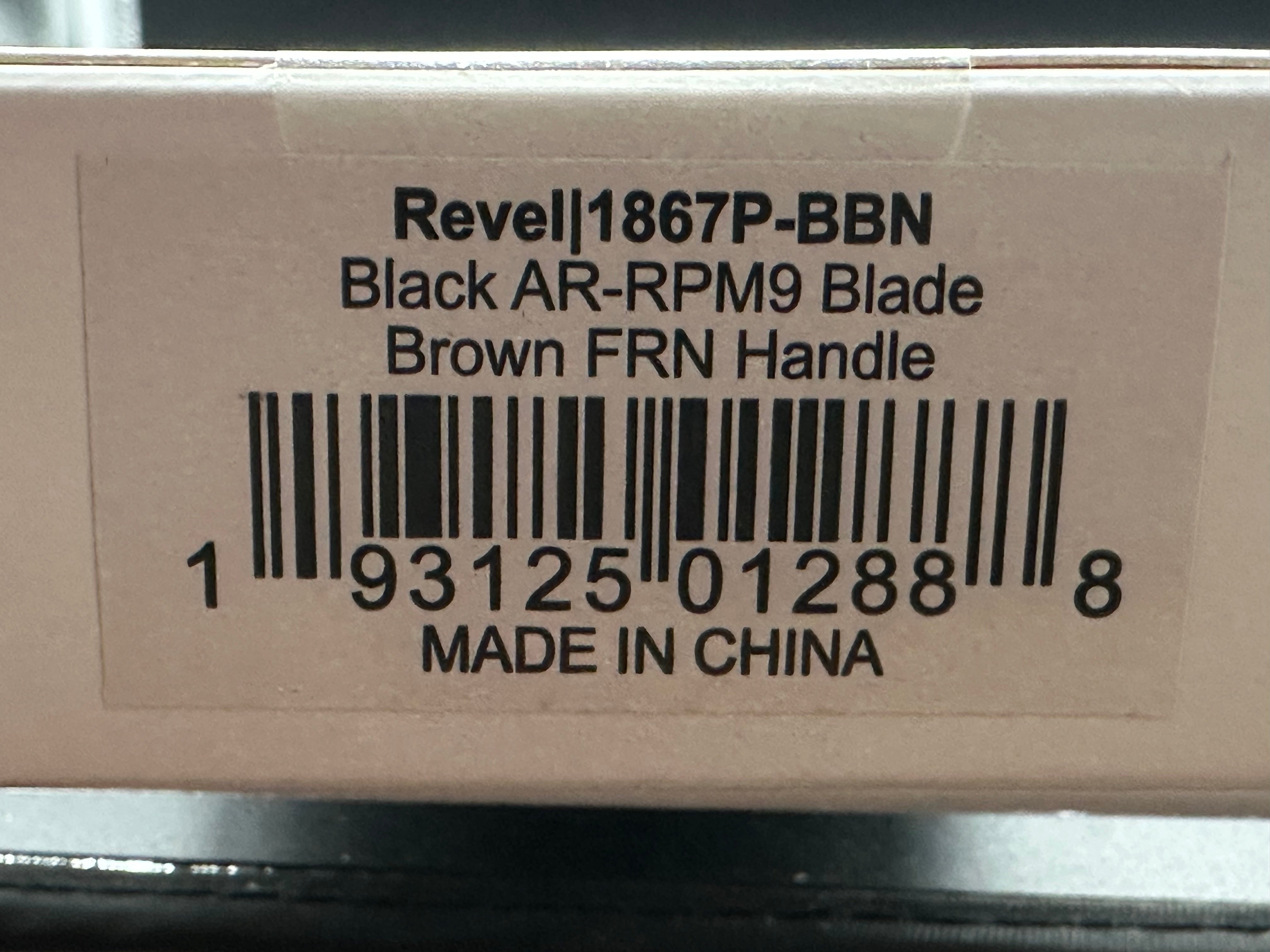 ARTISAN CUTLERY REVEL FOLDING KNIFE BROWN FRN HANDLE AR-RPM9 PLAIN BLACK BLADE