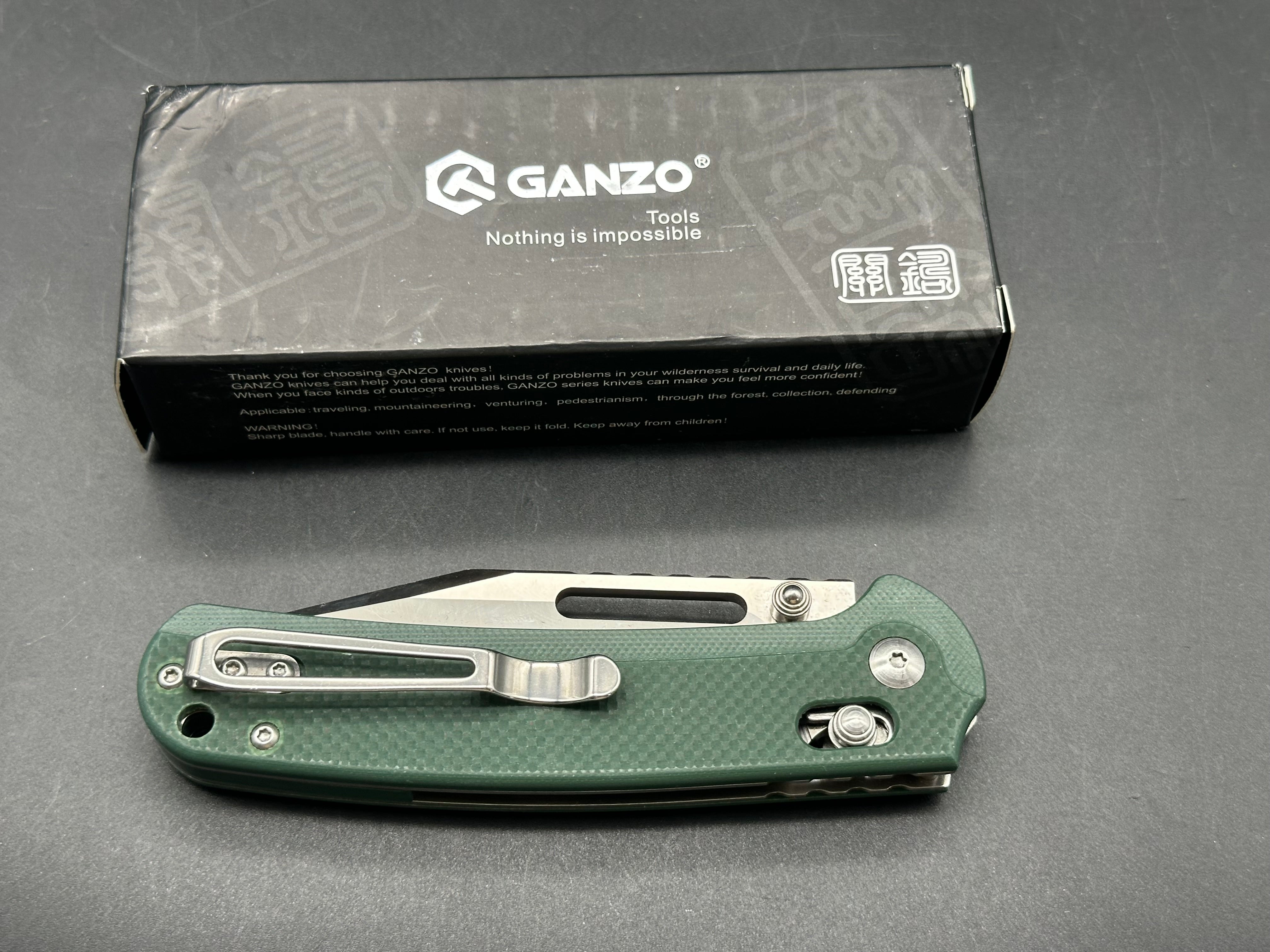GANZO G768-GB AXIS LOCK FOLDING KNIFE (GREEN G10 HANDLE)