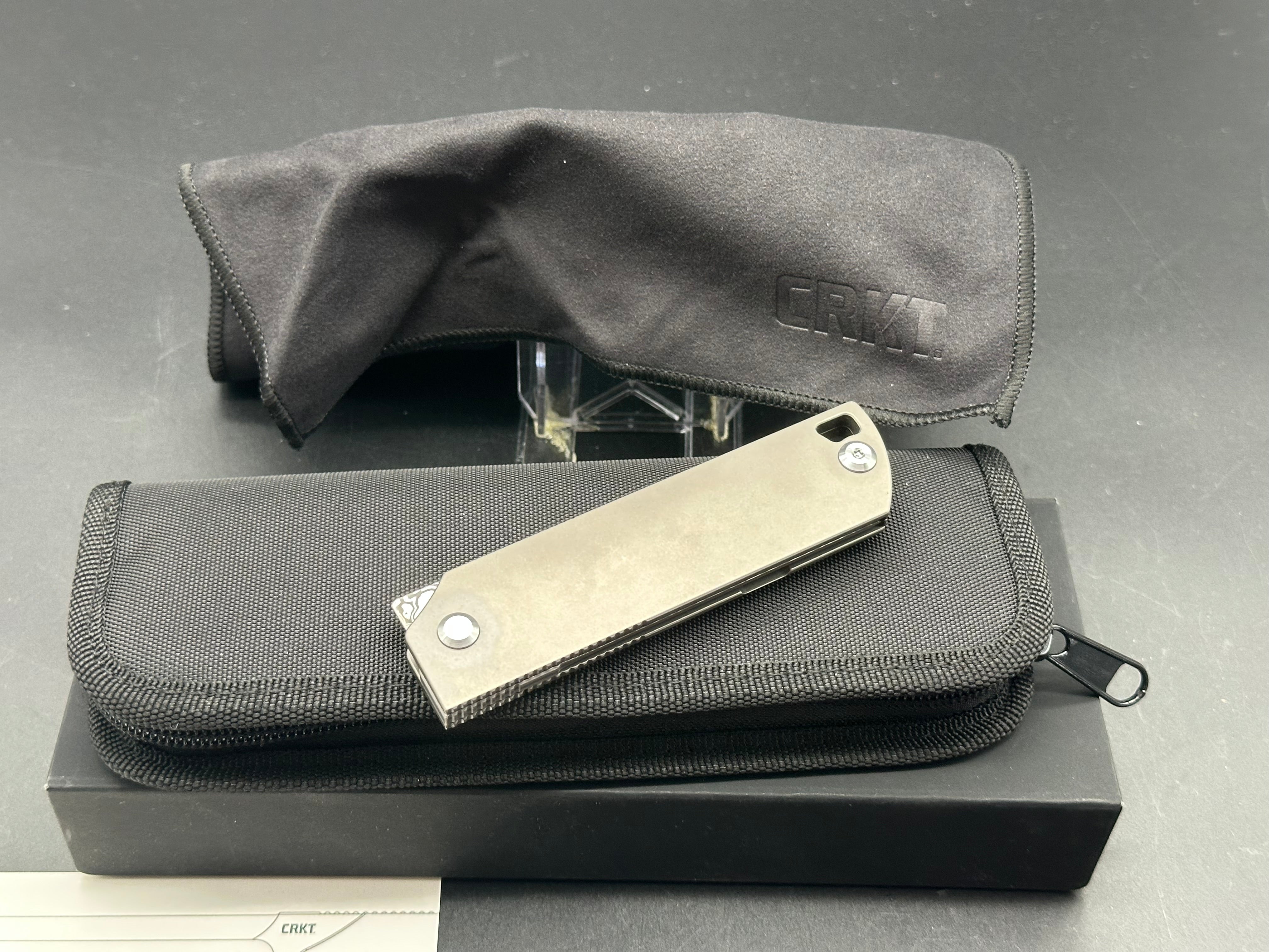 CRKT Mbombo Frame Lock Knife Titanium (3.23" Damascus)