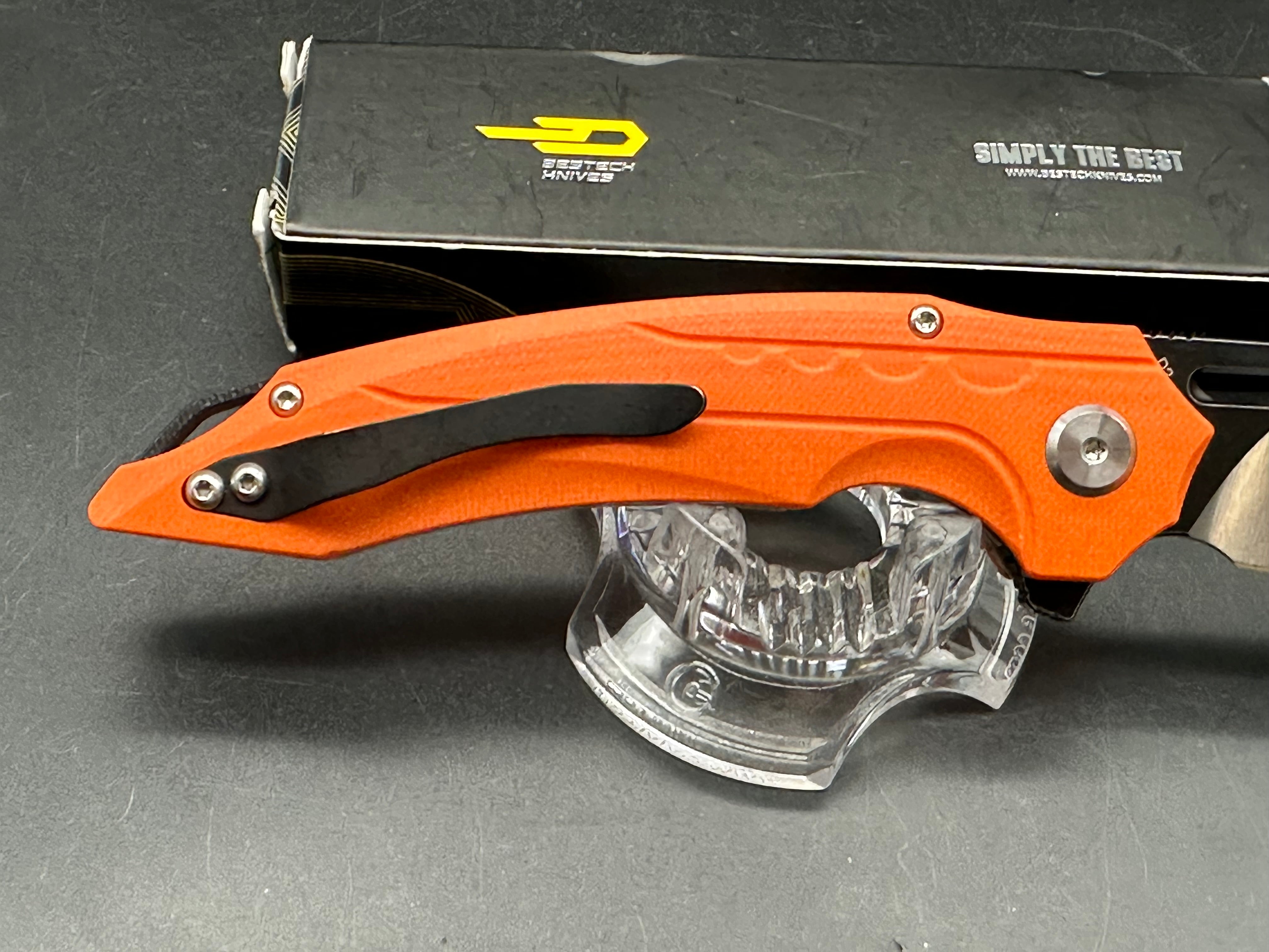 Bestech Knives Ornetta Liner Lock Knife Orange G-10 (3.5" D2)