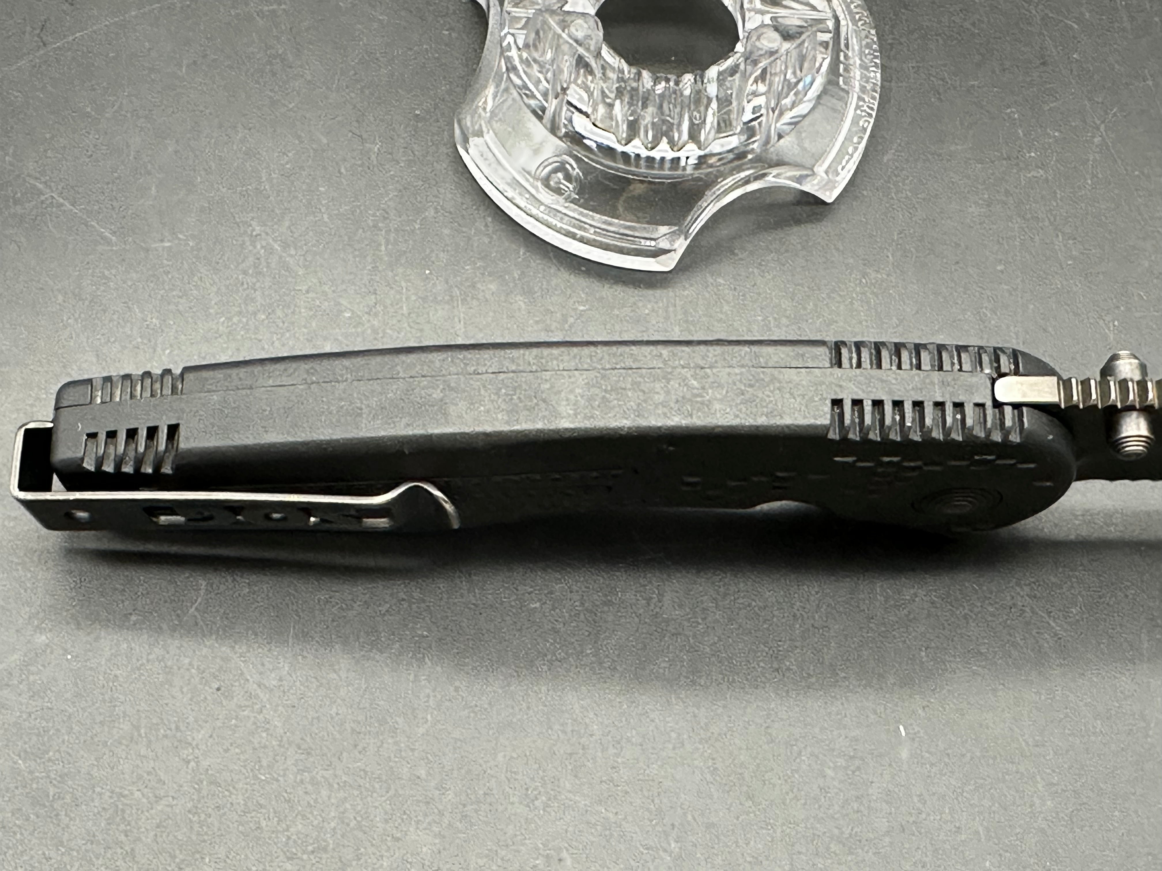 SOG Aegis Folding Knife Assisted 3.5" Black TiNi Combo Tanto Blade, Black GRN Handles, Arc-Lock