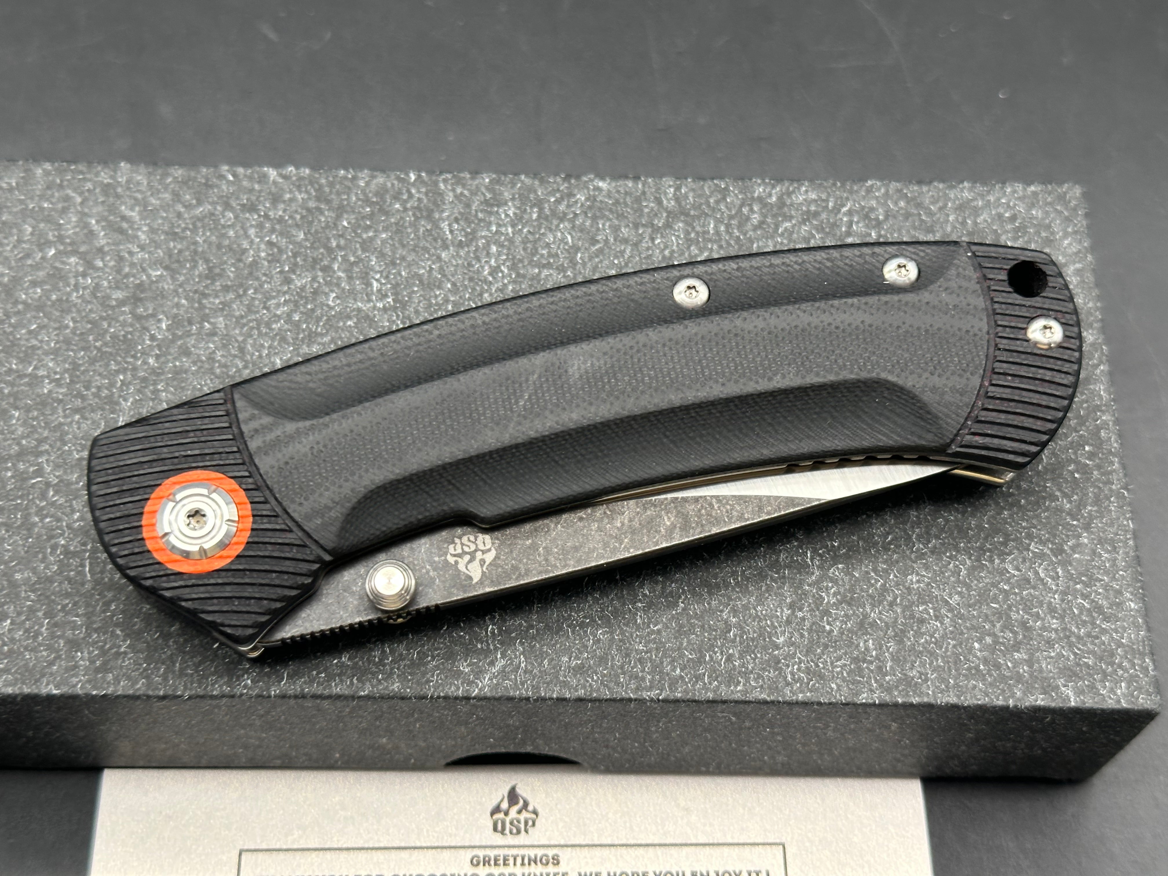 QSP Copperhead Liner Lock Knife Black G-10 (3.5" Two Tone)